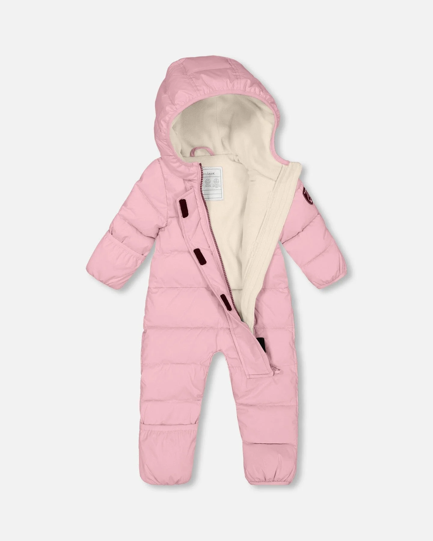 One-Piece Baby Cloud Compressible Snowsuit Designed For Car Seat Pink - Deux par Deux