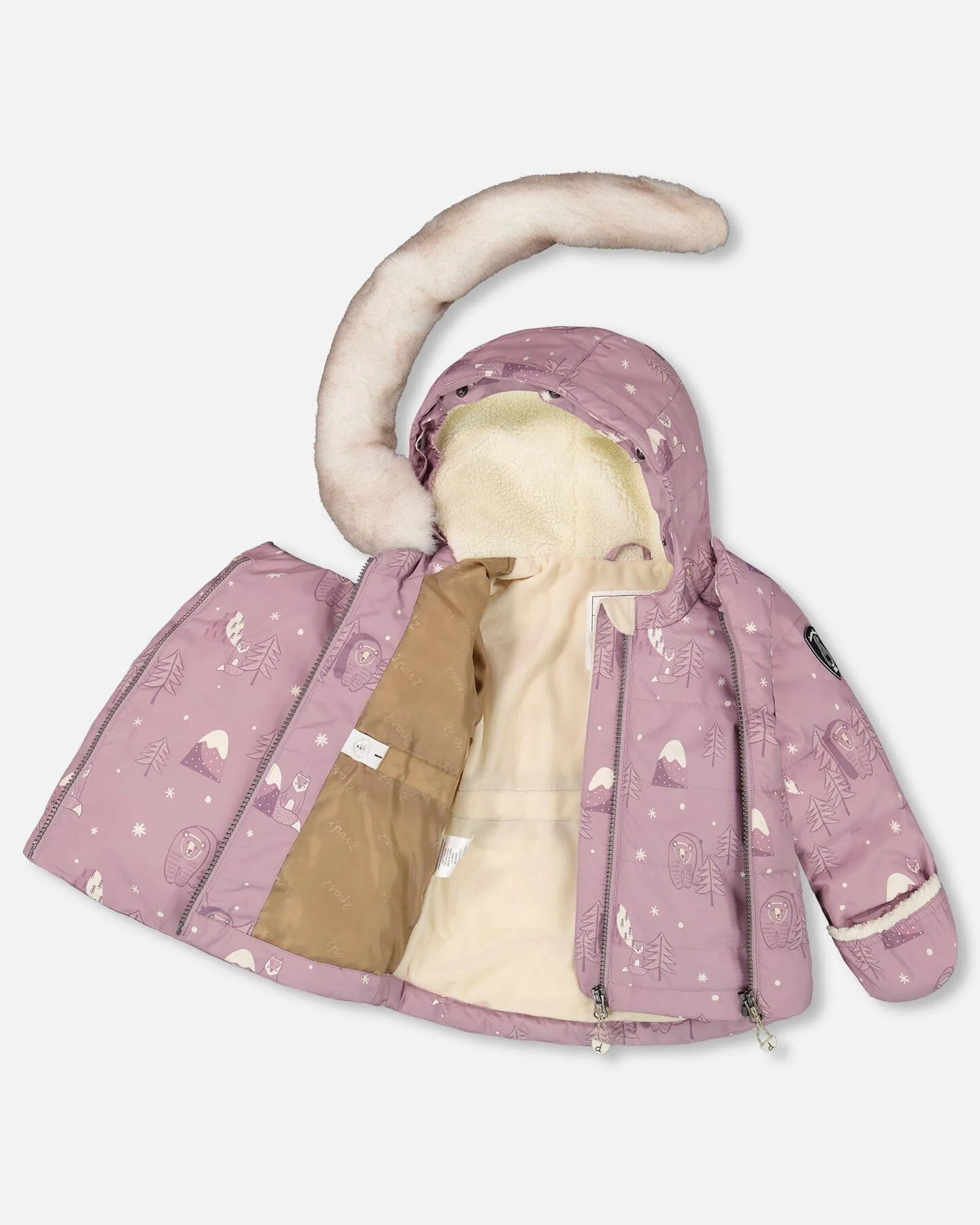 Two-Piece Baby Snug Snowsuit Purple Bear Print - Deux par Deux