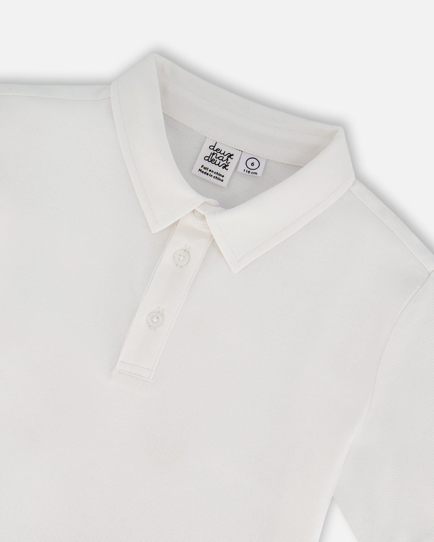 Short Sleeve Polo Shirt White - Deux par Deux