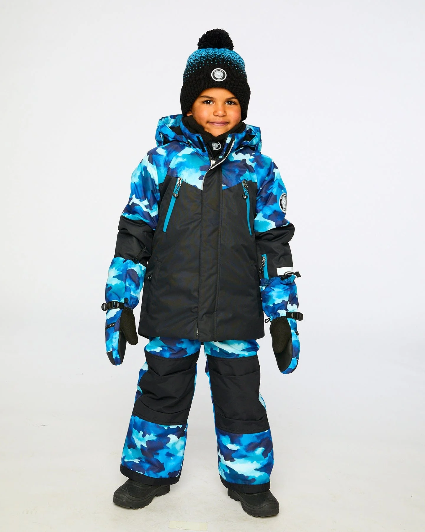 Two-Piece Play Snowsuit Teal Blue Camouflage - Deux par Deux