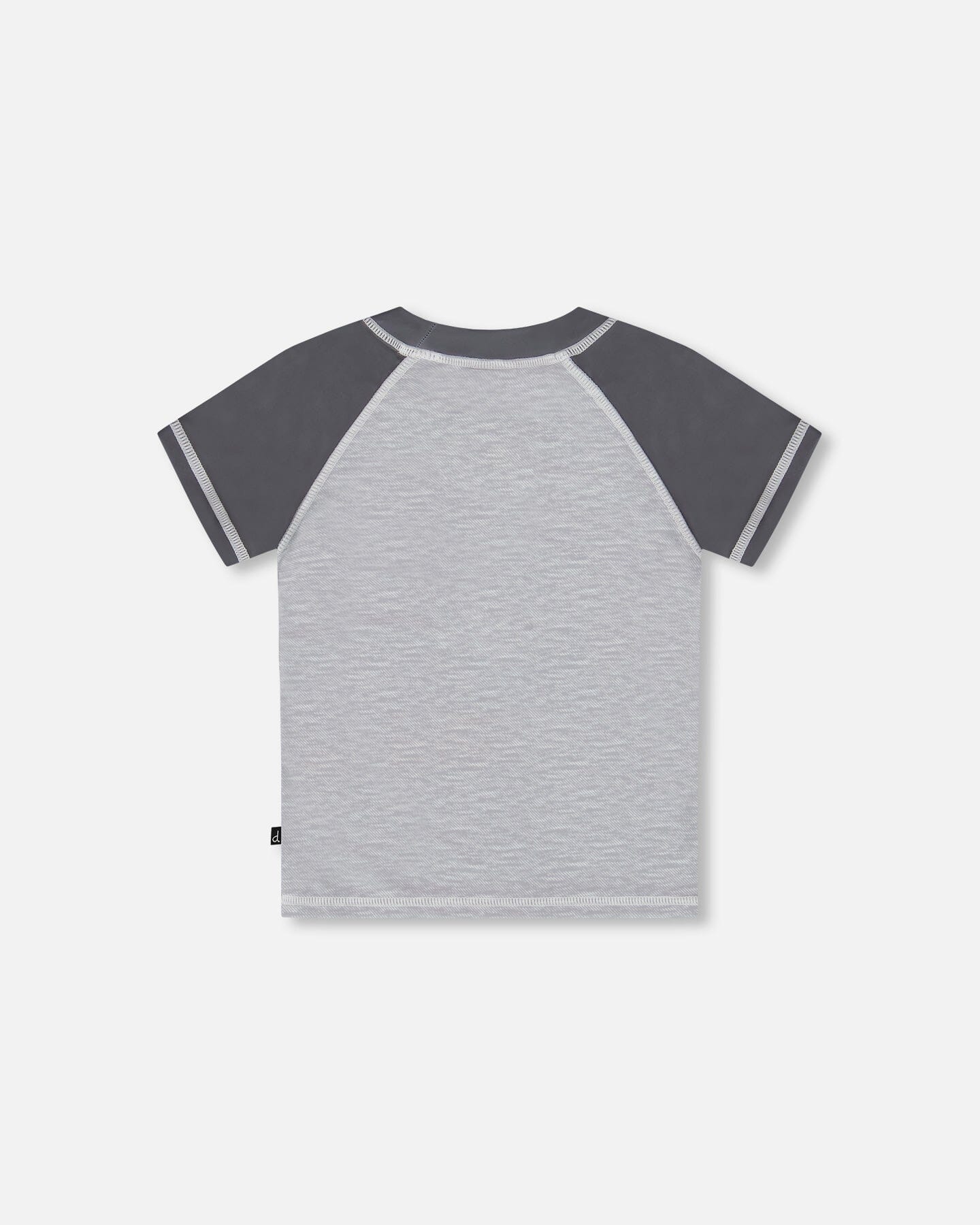 Short Sleeve Rashguard Dark And Light Gray - Deux par Deux
