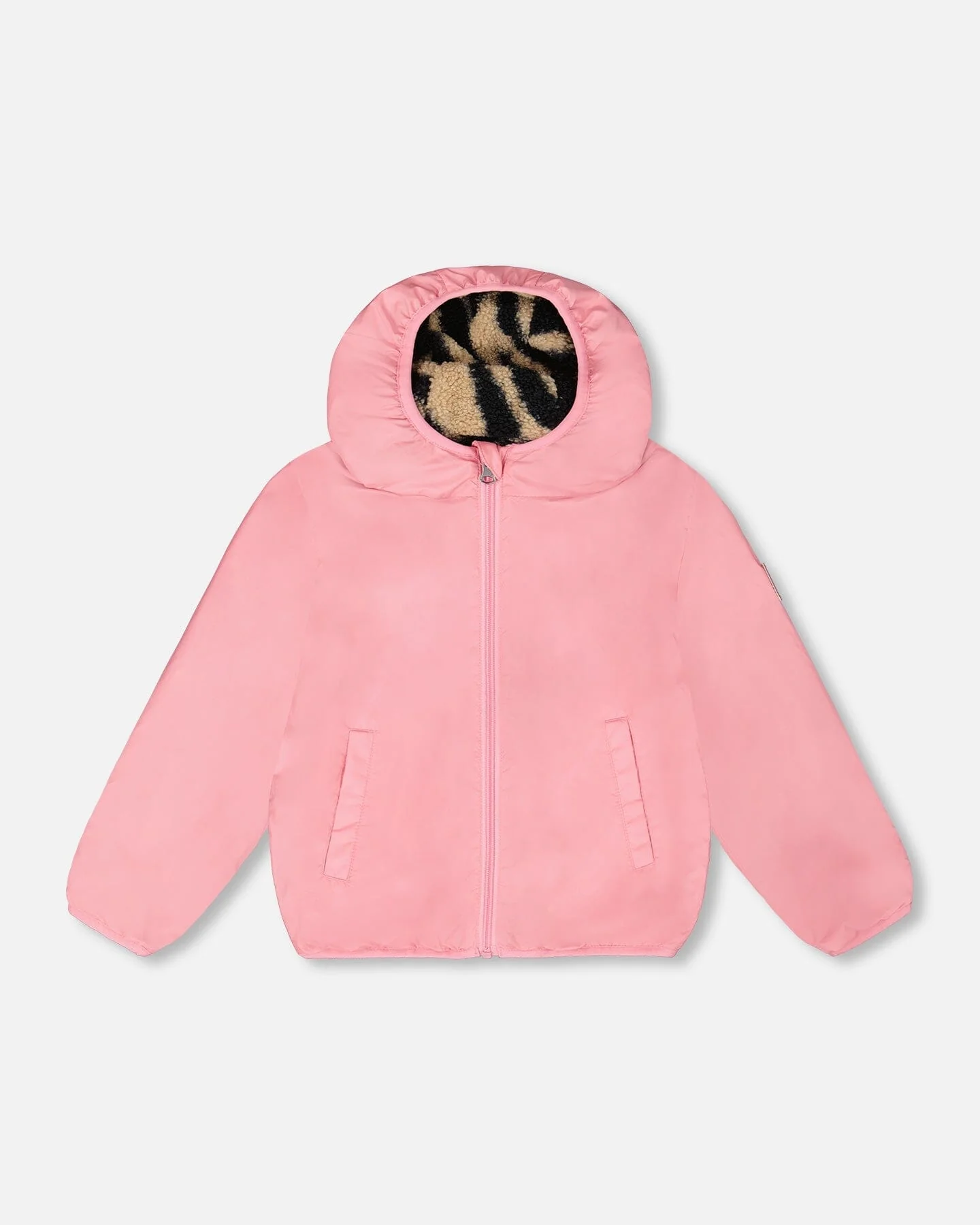 Reversible Mid-Season Sherpa Jacket Zebra - Deux par Deux