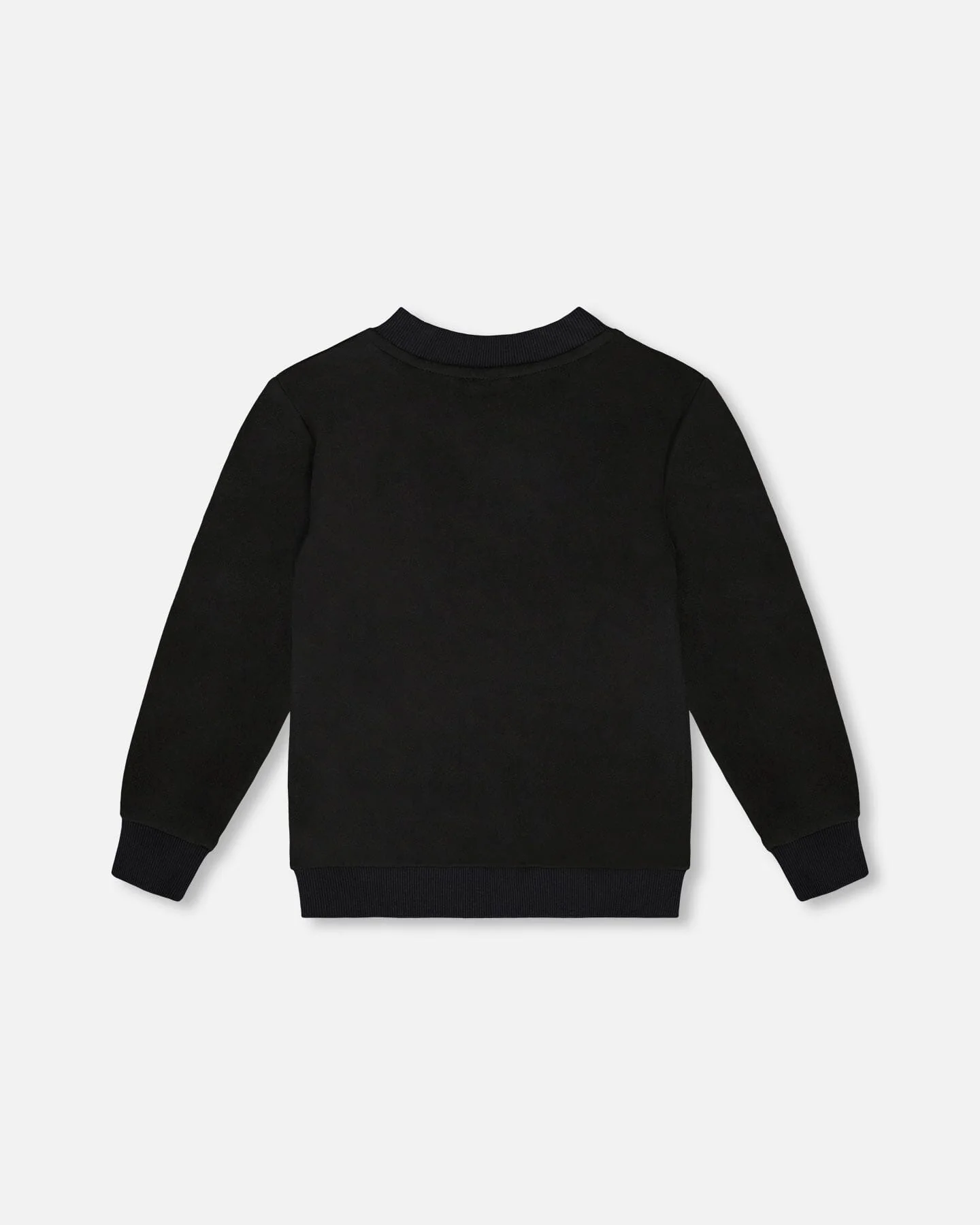 Super Soft Brushed Jersey Long Sleeve Top Black With Plaid Pocket - Deux par Deux