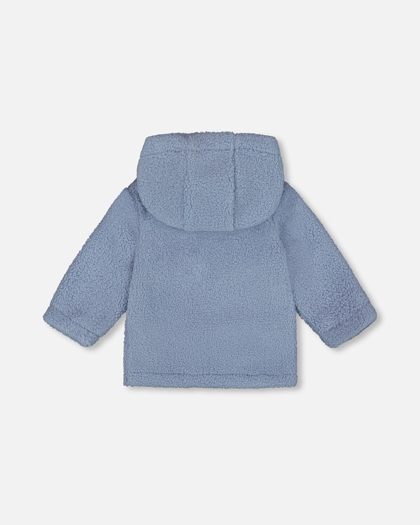 Plush Hooded Jacket Light Blue - Deux par Deux