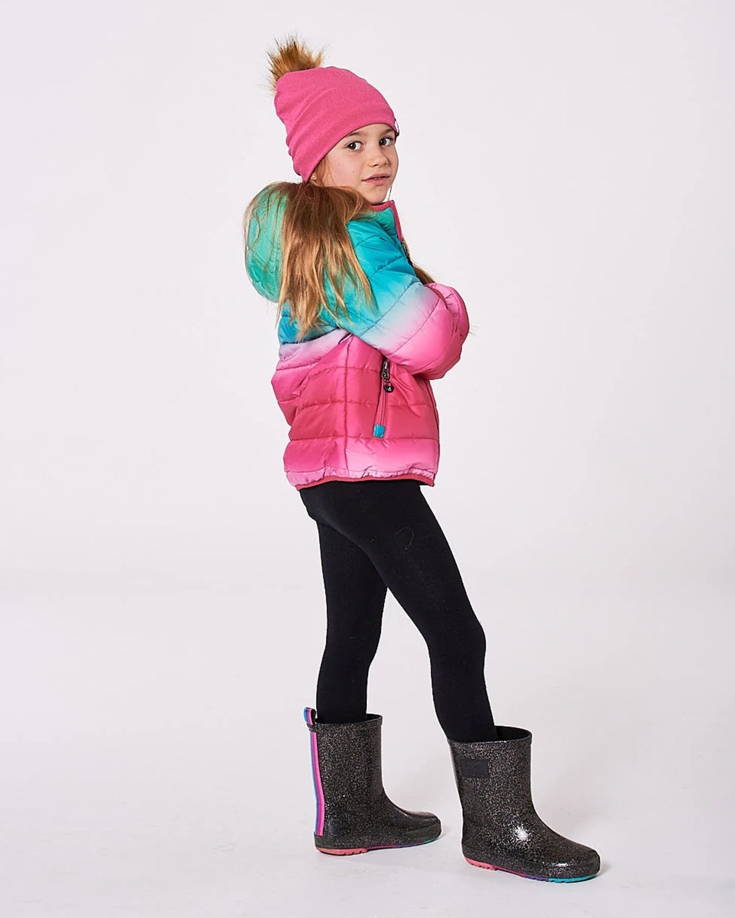 Mid-Season Jersey Pompom Hat Candy Pink - Deux par Deux