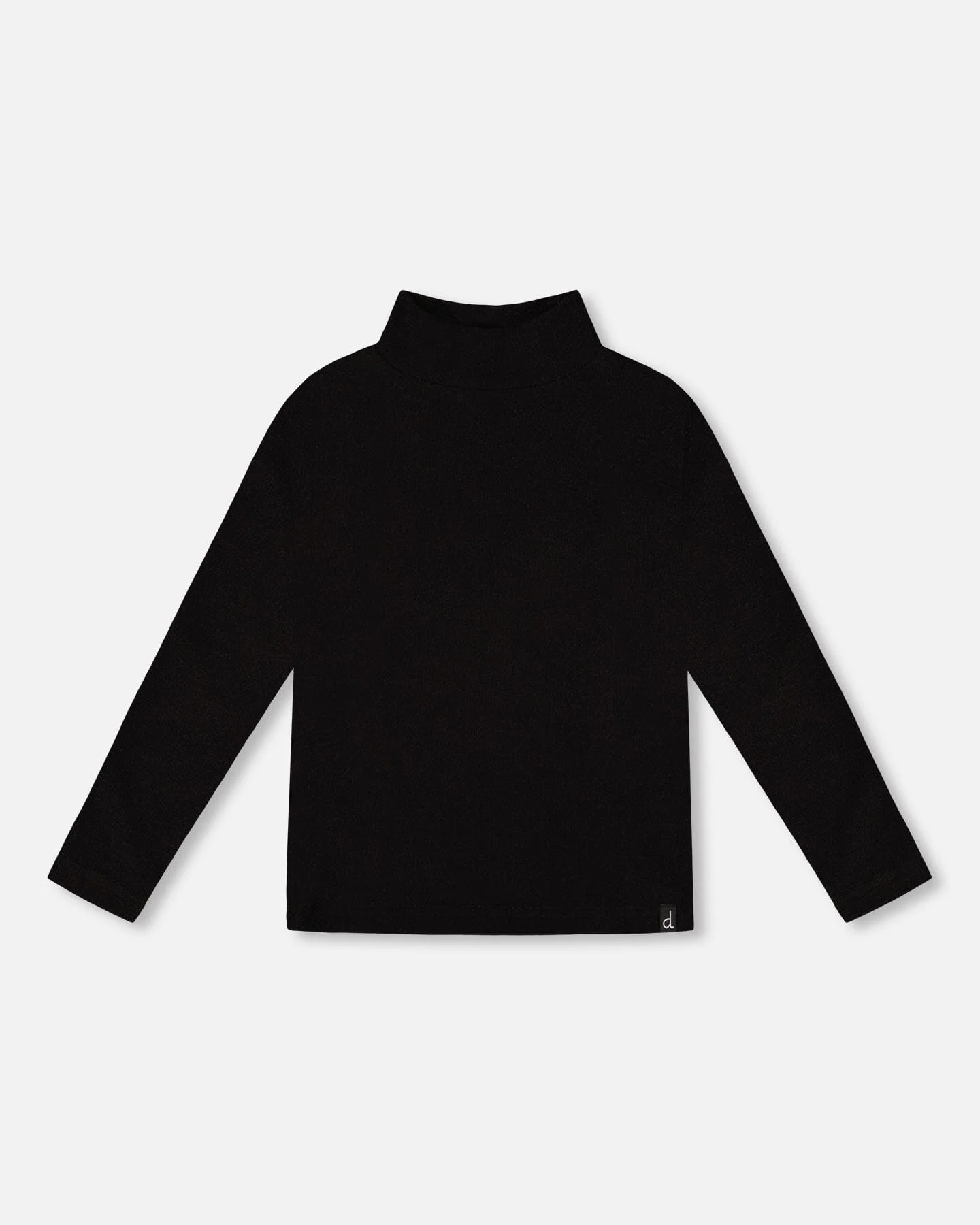 Super Soft Ribbed Mock Neck Top Black - Deux par Deux