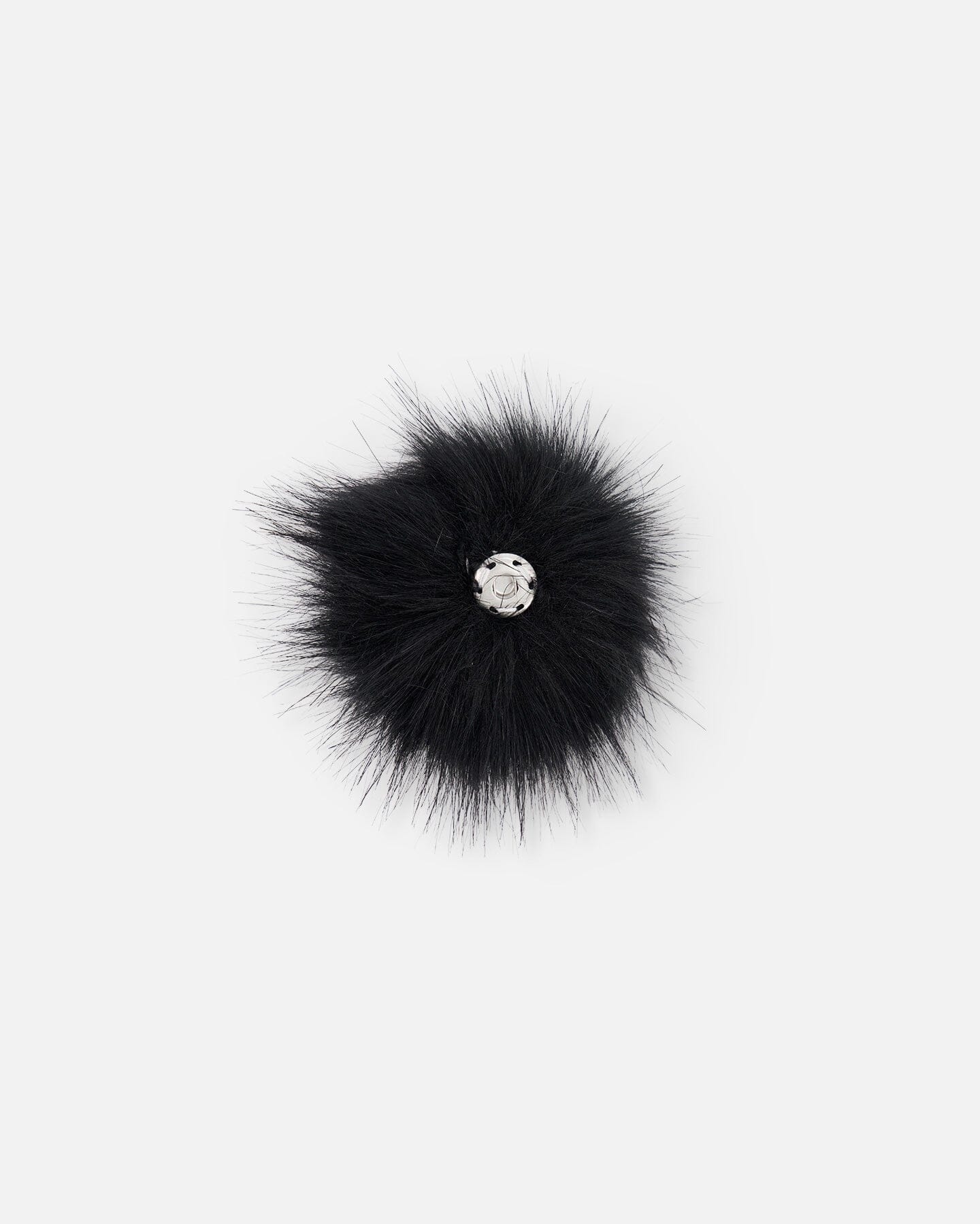 Black Fake Fur Pompom For Hat - Deux par Deux