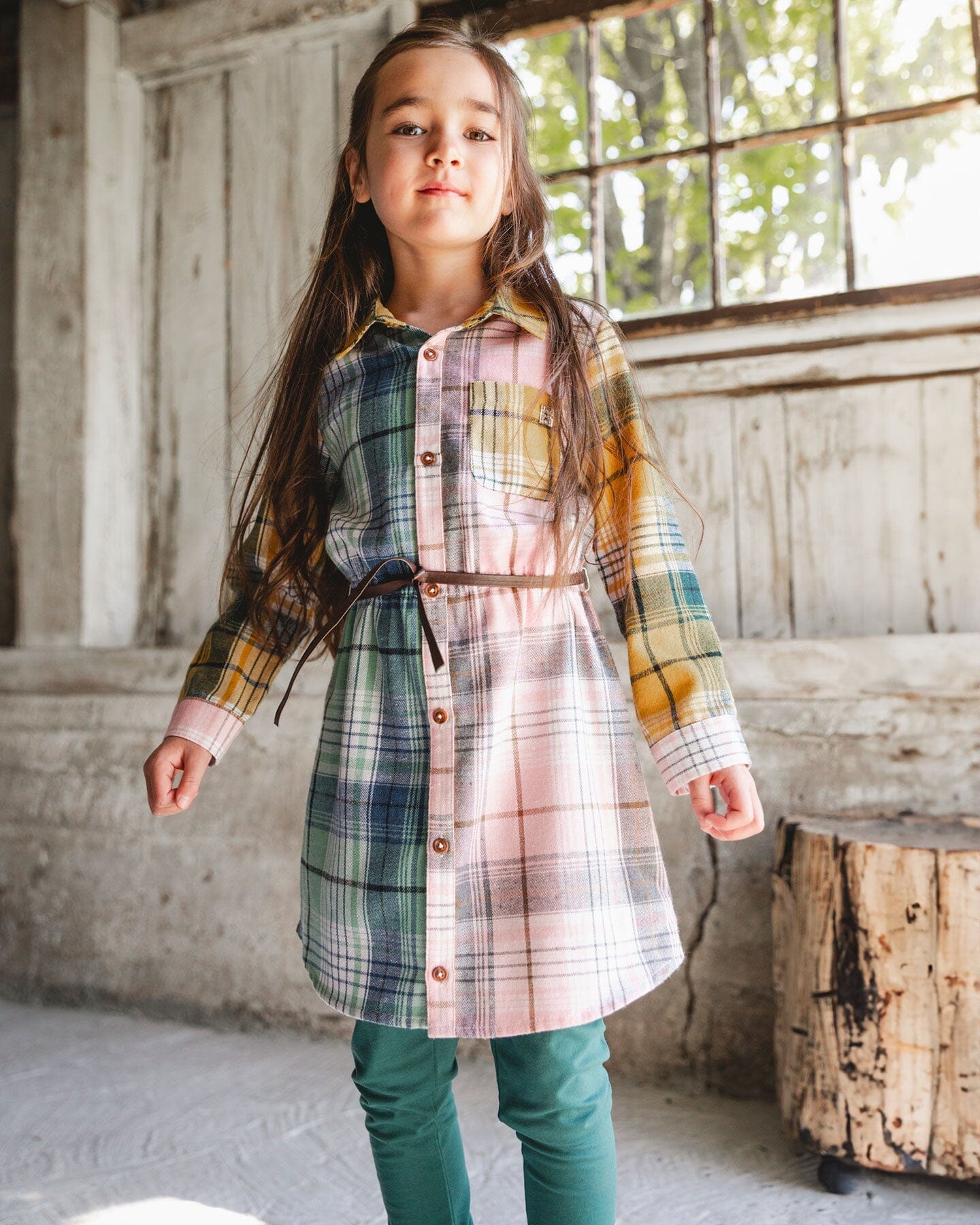 Leggings Dark Green With Flower Print - Deux par Deux