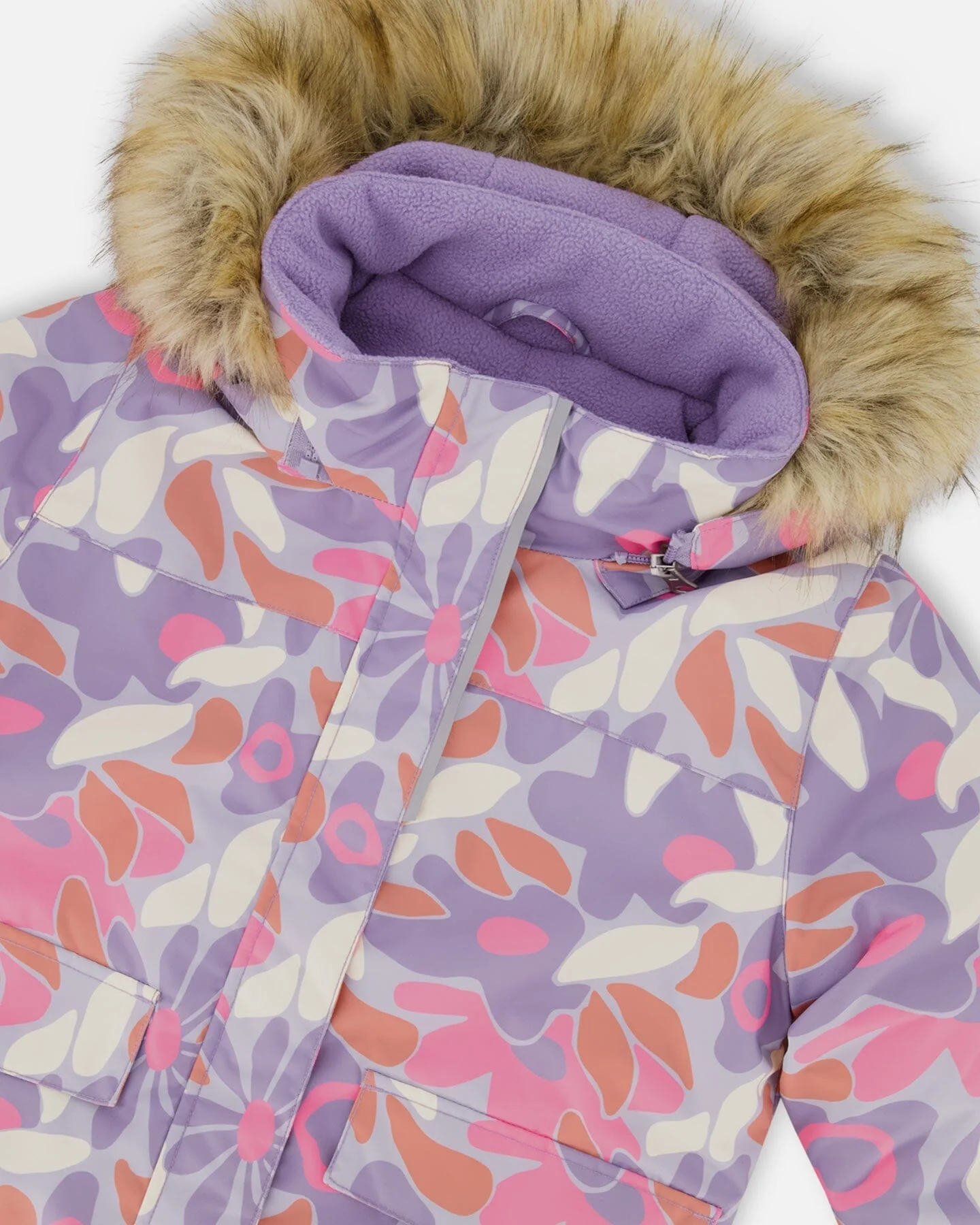 Two-Piece Discover Snowsuit With Printed Jacket Purple Gray - Deux par Deux