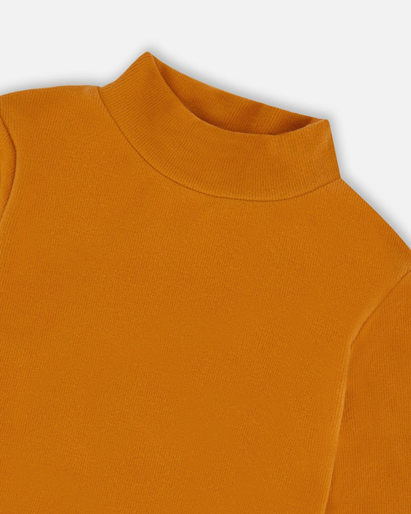 Super Soft Ribbed Mock Neck Top Golden Yellow - Deux par Deux