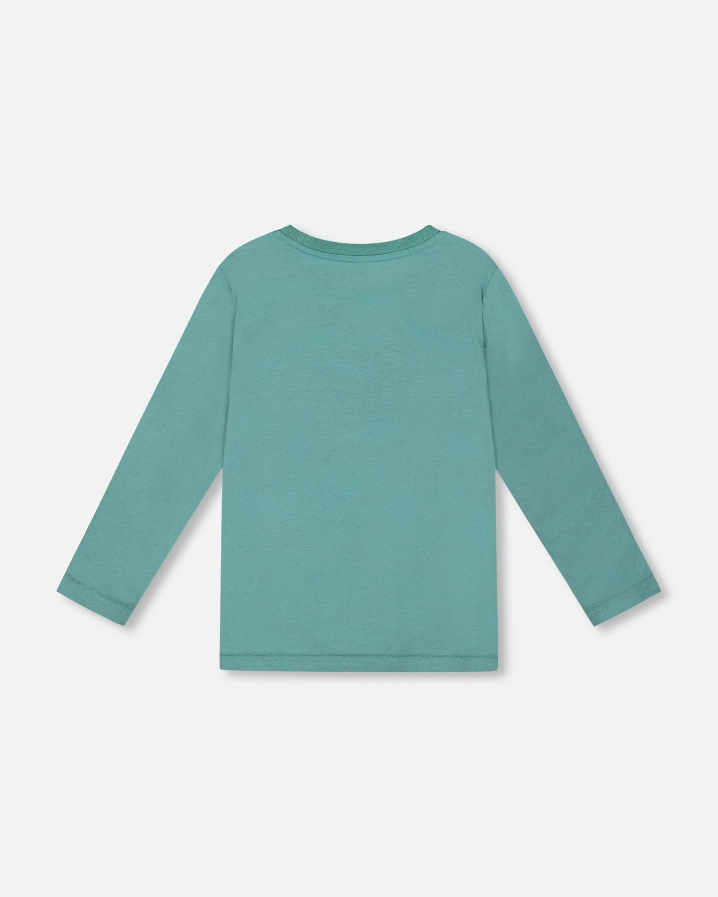 Long Sleeve Cotton Jersey Tee Shirt Sage Green - Deux par Deux