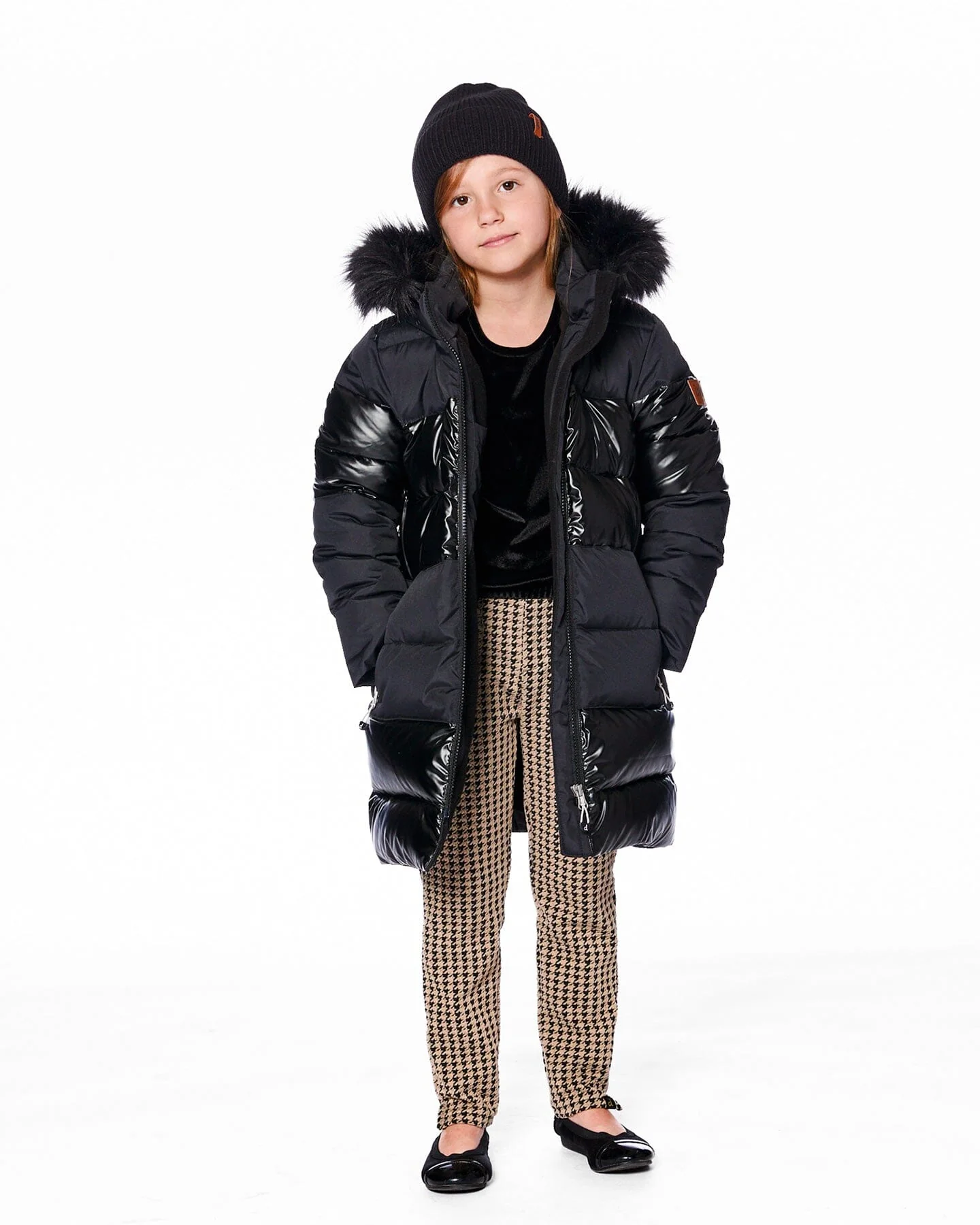 Long Metallic Puffy Coat Black - Deux par Deux