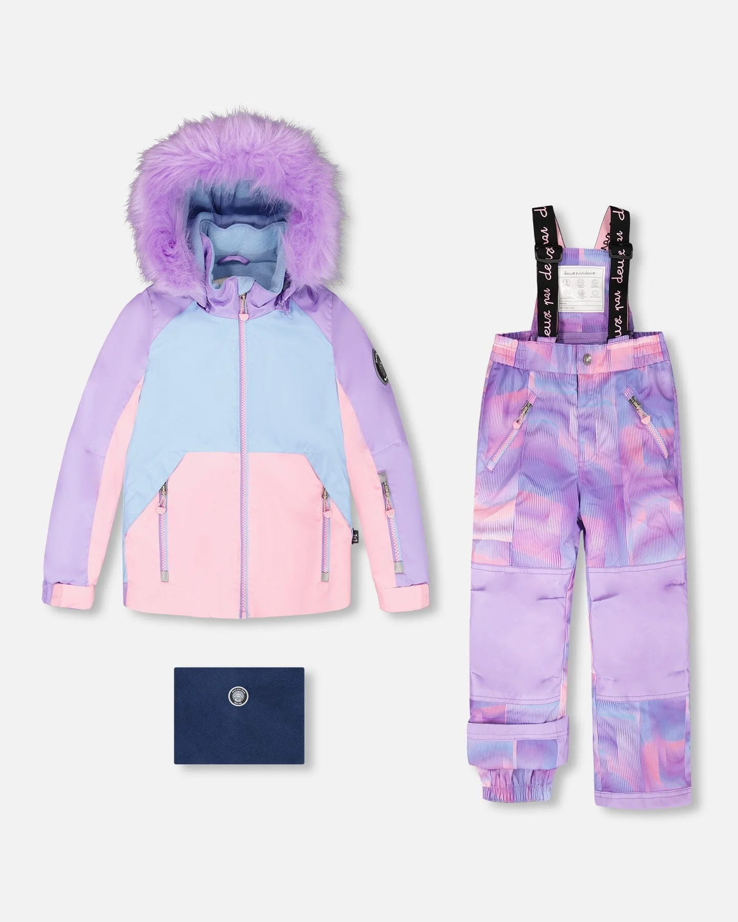 Two-Piece Play Snowsuit Purple Geo - Deux par Deux