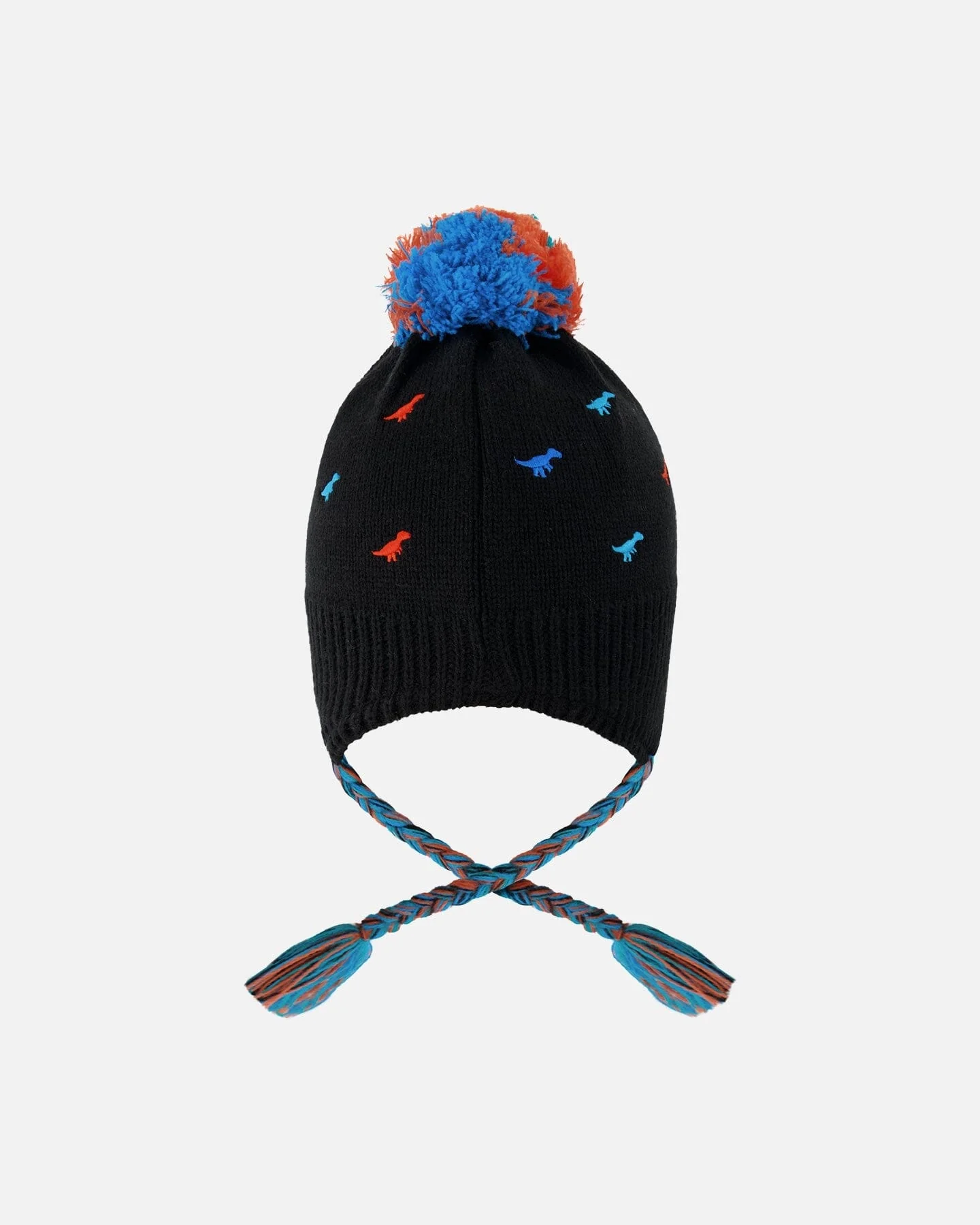 Lined Winter Peruvian Knit Hat With Pompom Black - Deux par Deux