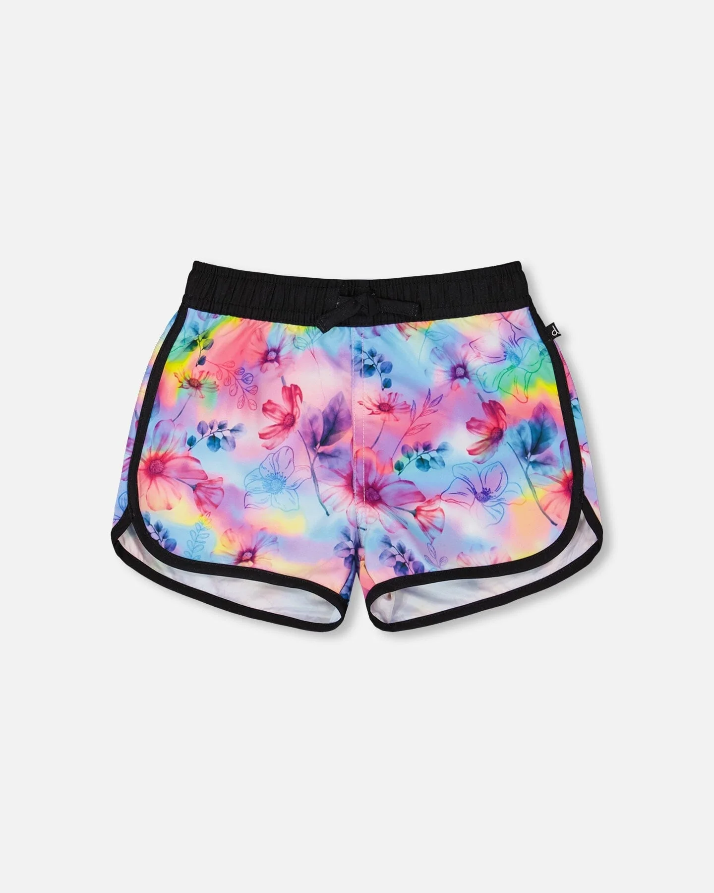Printed Swim Shorts Butterflies On Multicolored And Black Background - Deux par Deux