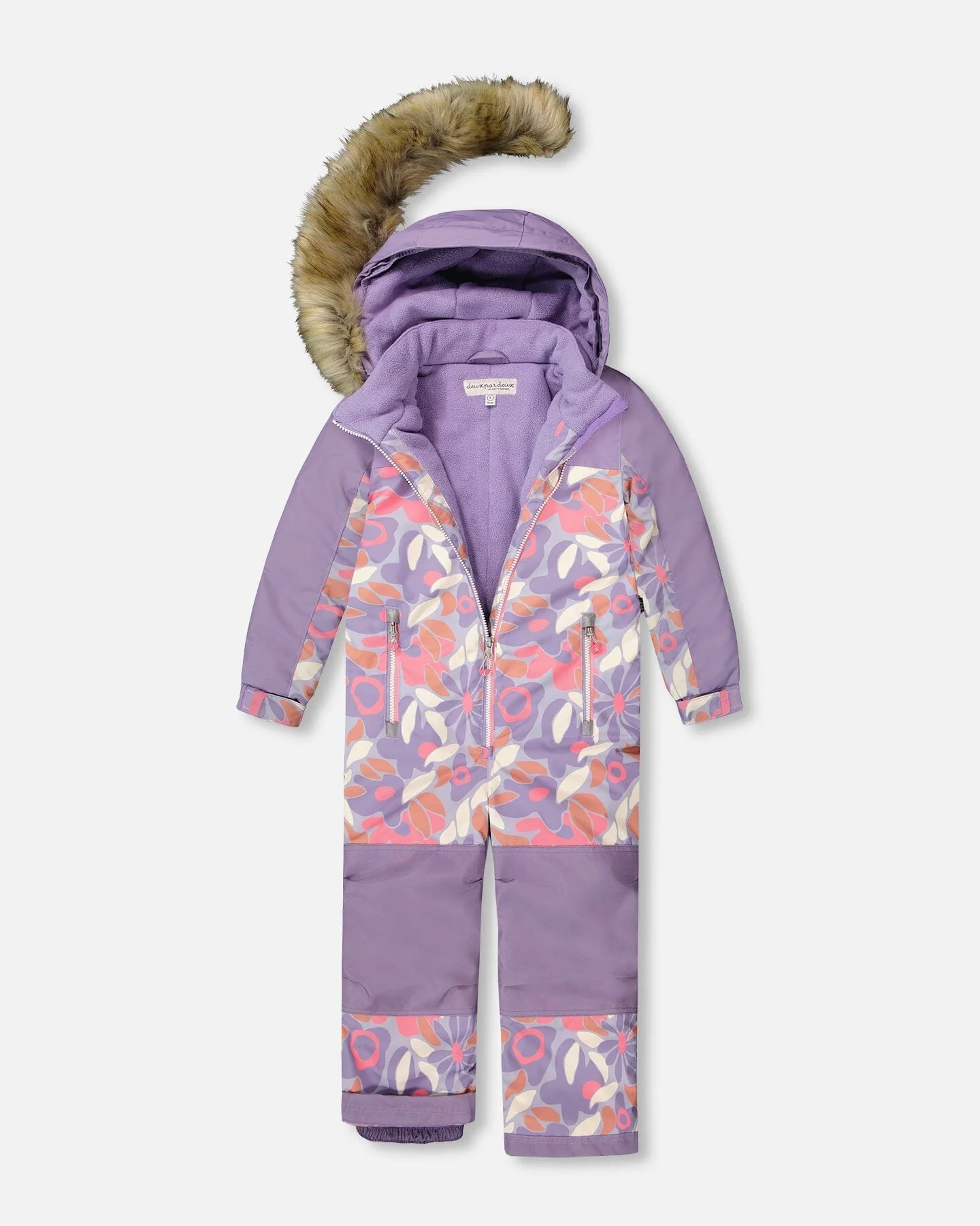One-Piece Discover Snowsuit Lilac Retro Flower Print - Deux par Deux