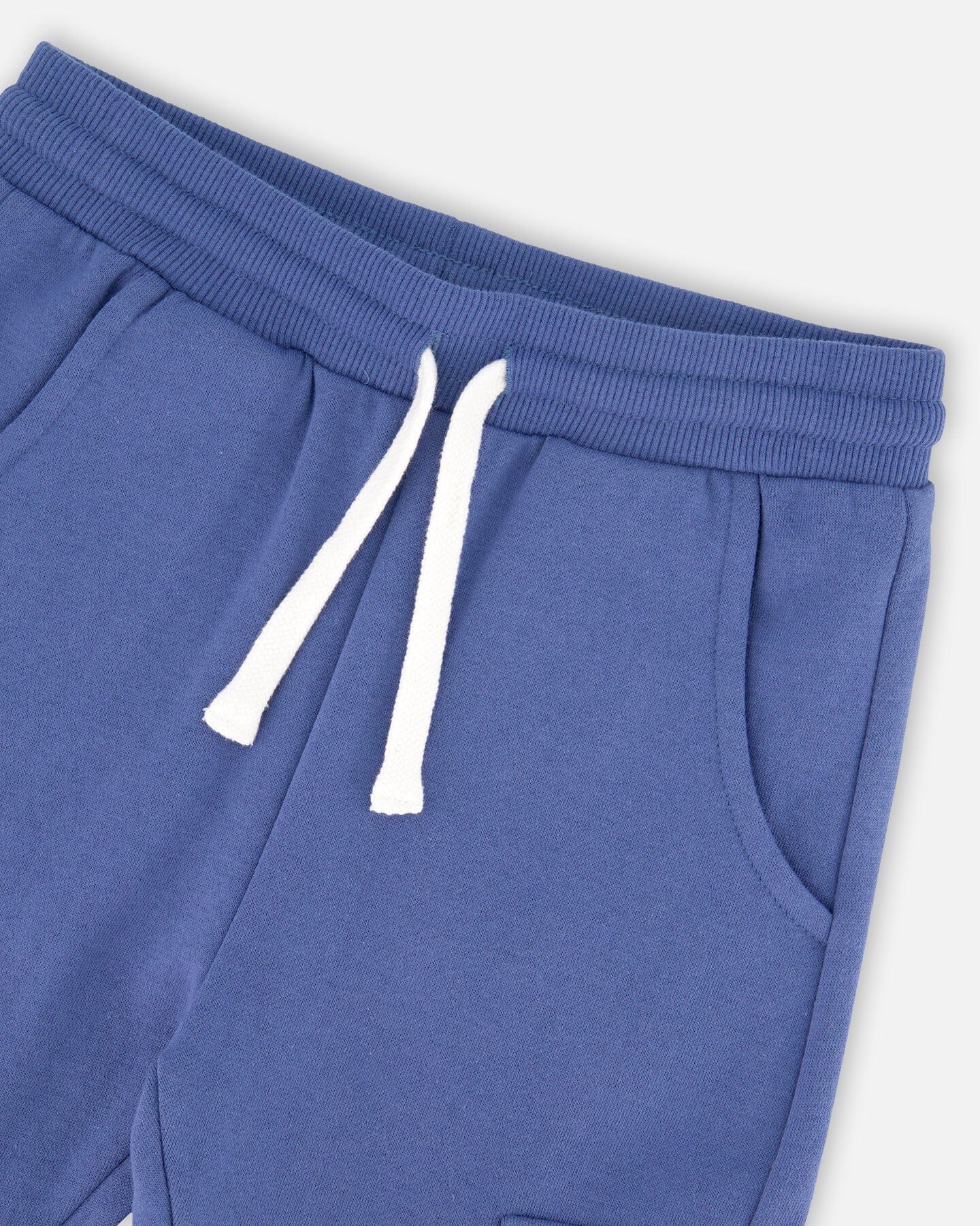Fleece Sweatpants With Cargo Pockets Blue - Deux par Deux