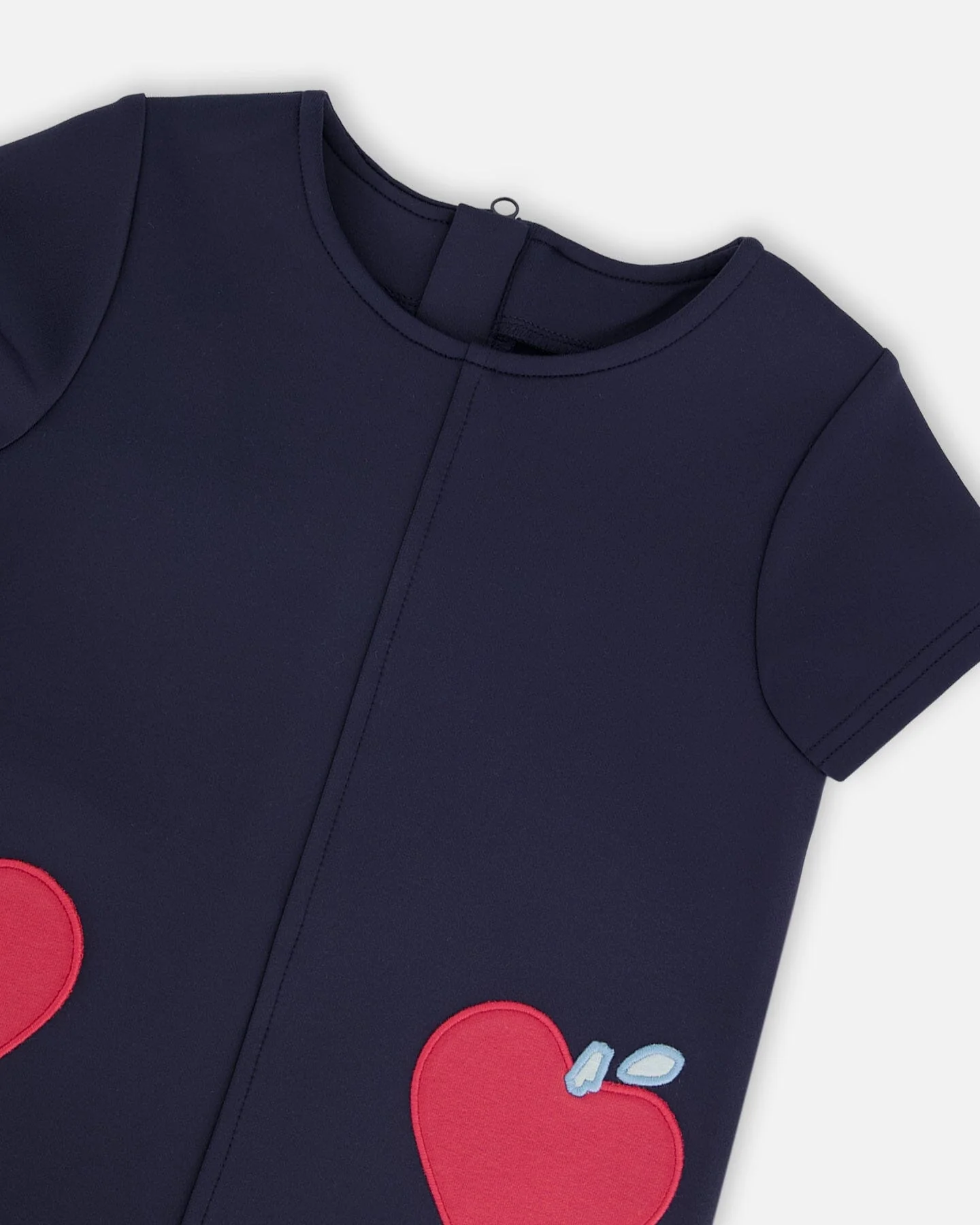 Milano Dress Navy Blue With Plaid Flounce - Deux par Deux