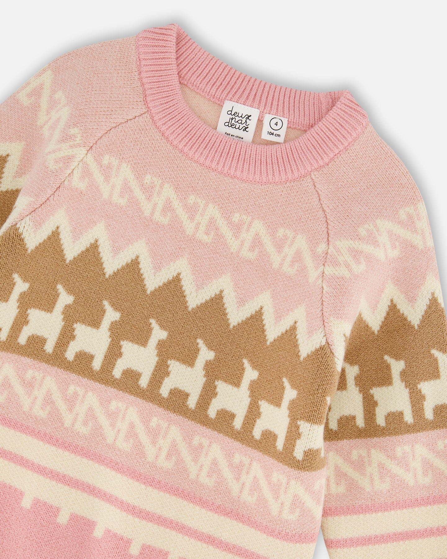 Llama Jacquard Sweater Dusty Pink - Deux par Deux