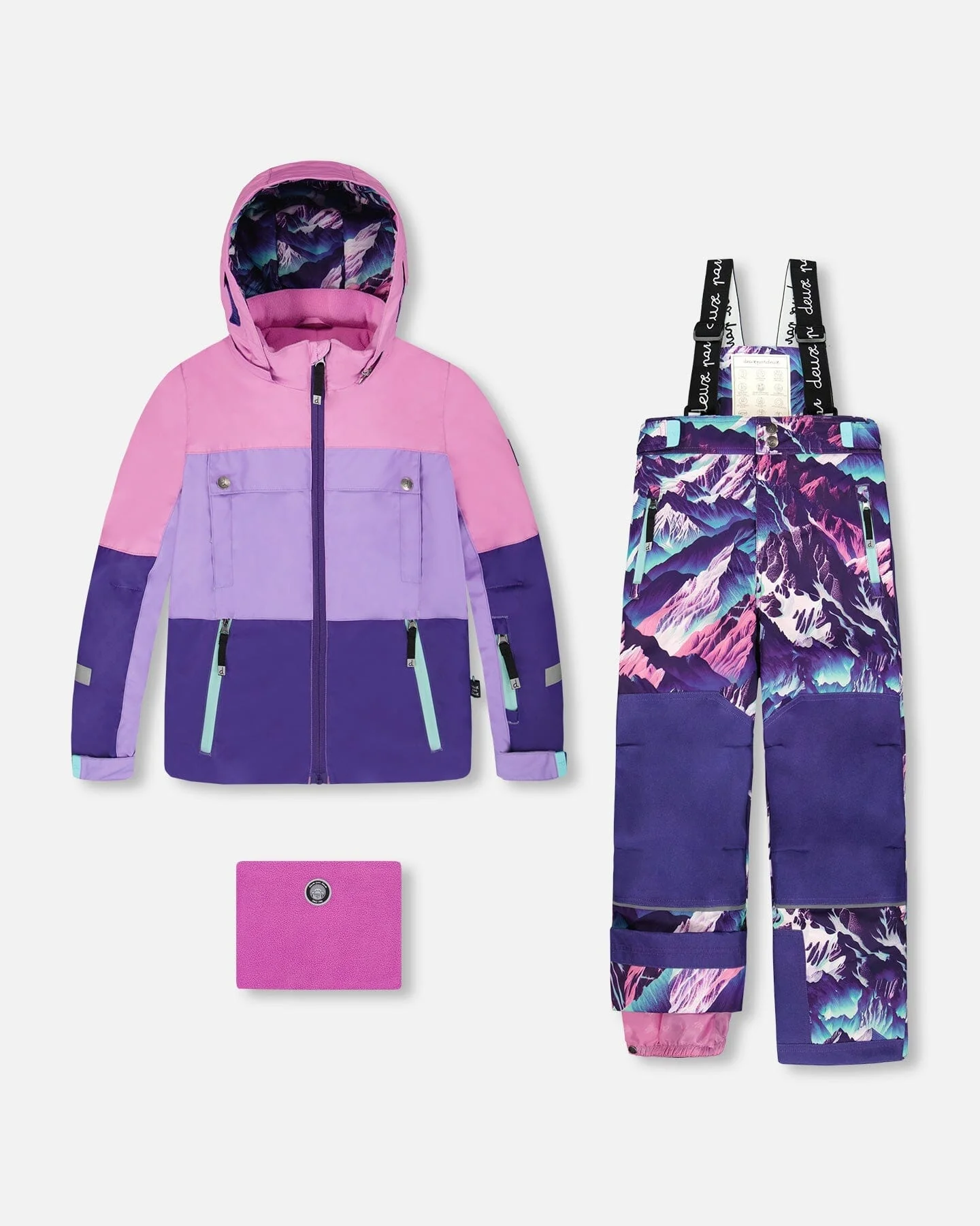 Two-Piece Teknik Snowsuit Purple Mountain Print - Deux par Deux