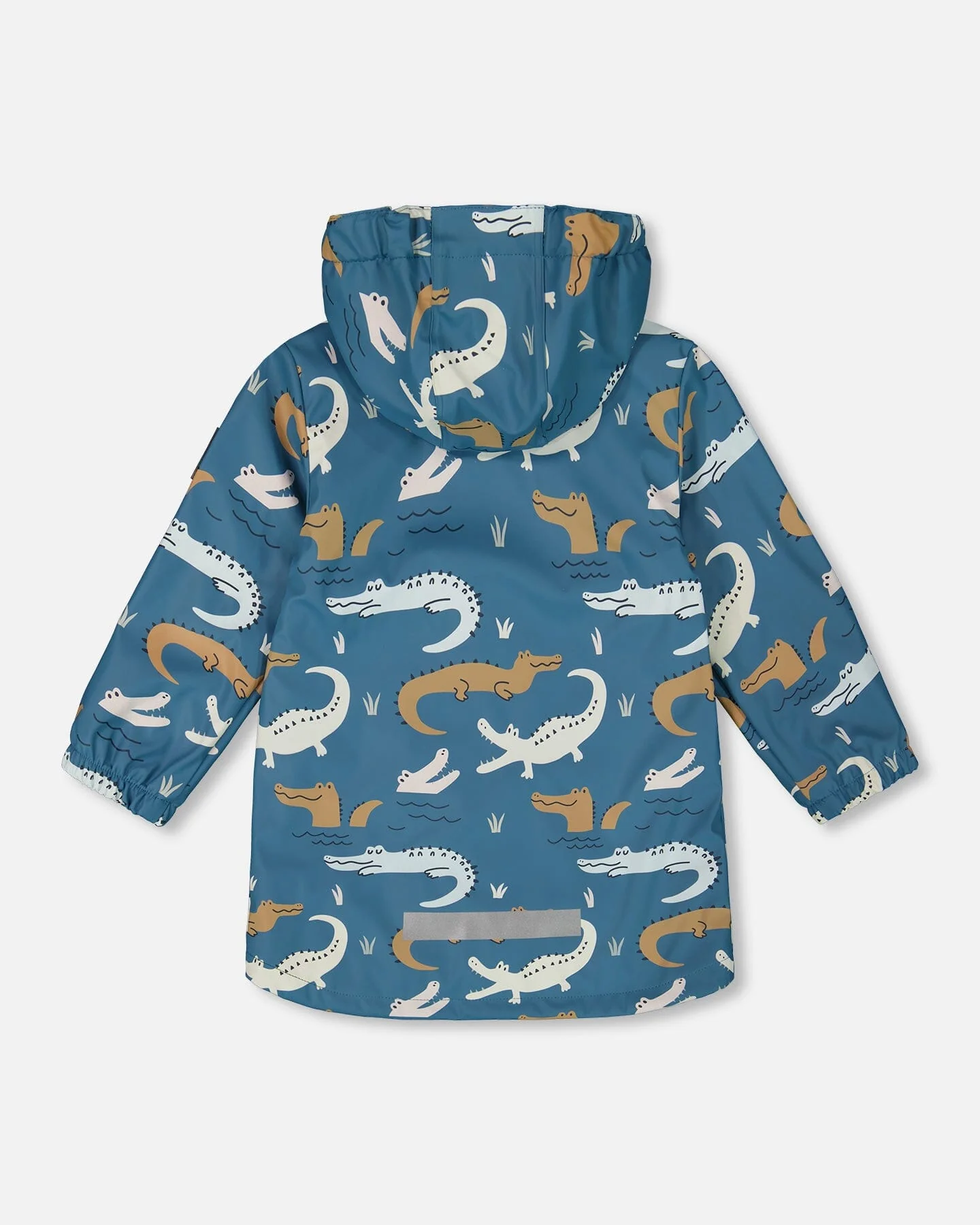 Blue Raincoat With Crocodiles That Change Color Upon Contact With Water - Deux par Deux
