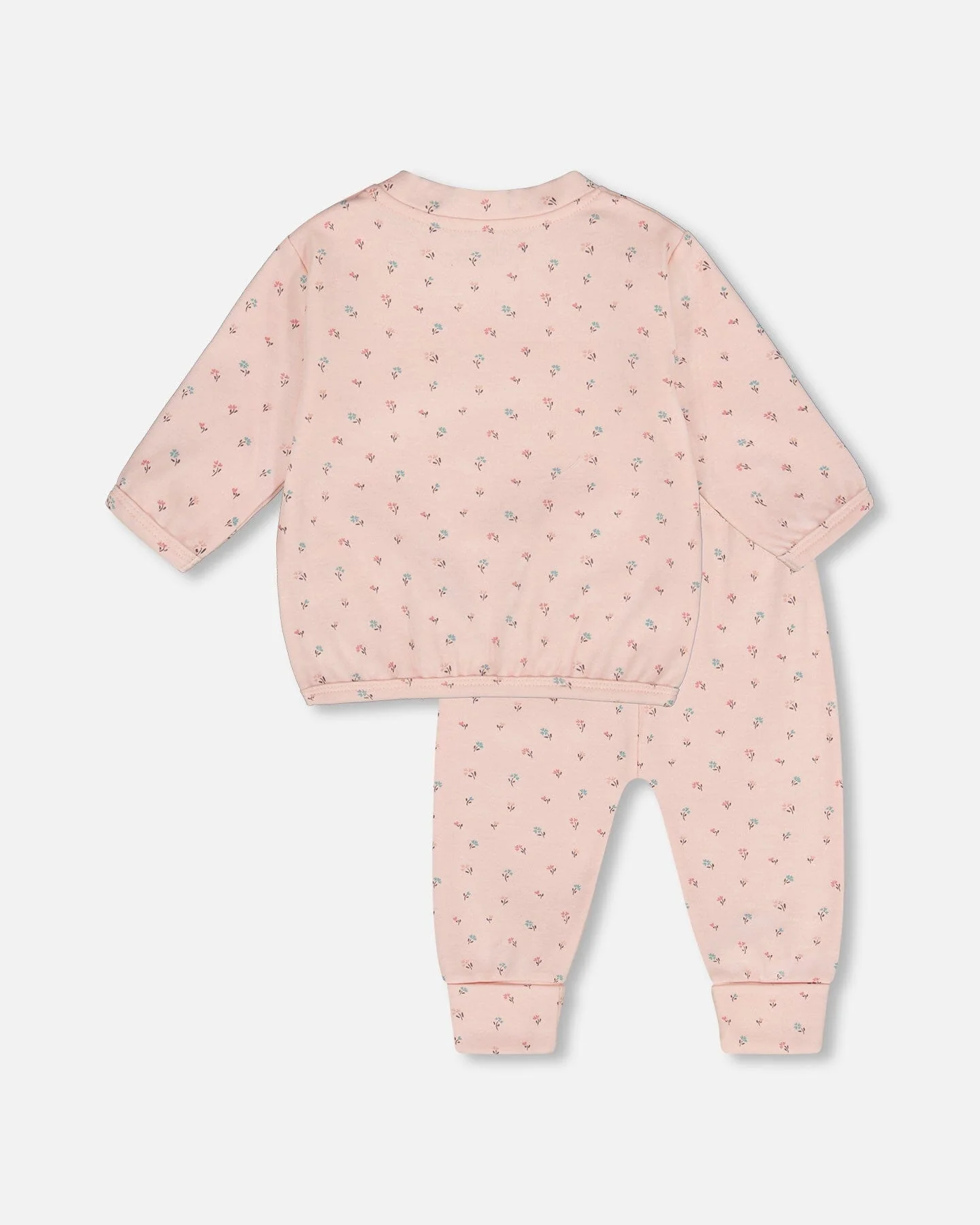 Organic Cotton Pant With Top Set Pink Mini Floral - Deux par Deux