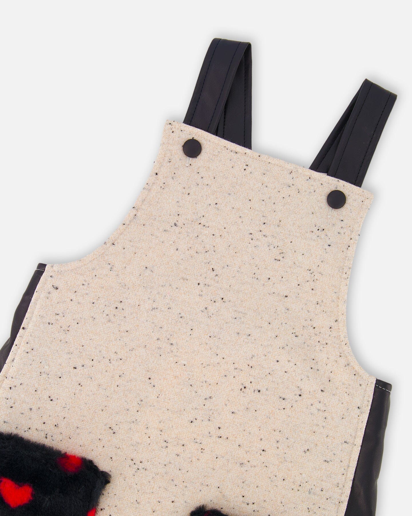 Glittering French Terry Overall Dress Beige And Black - Deux par Deux