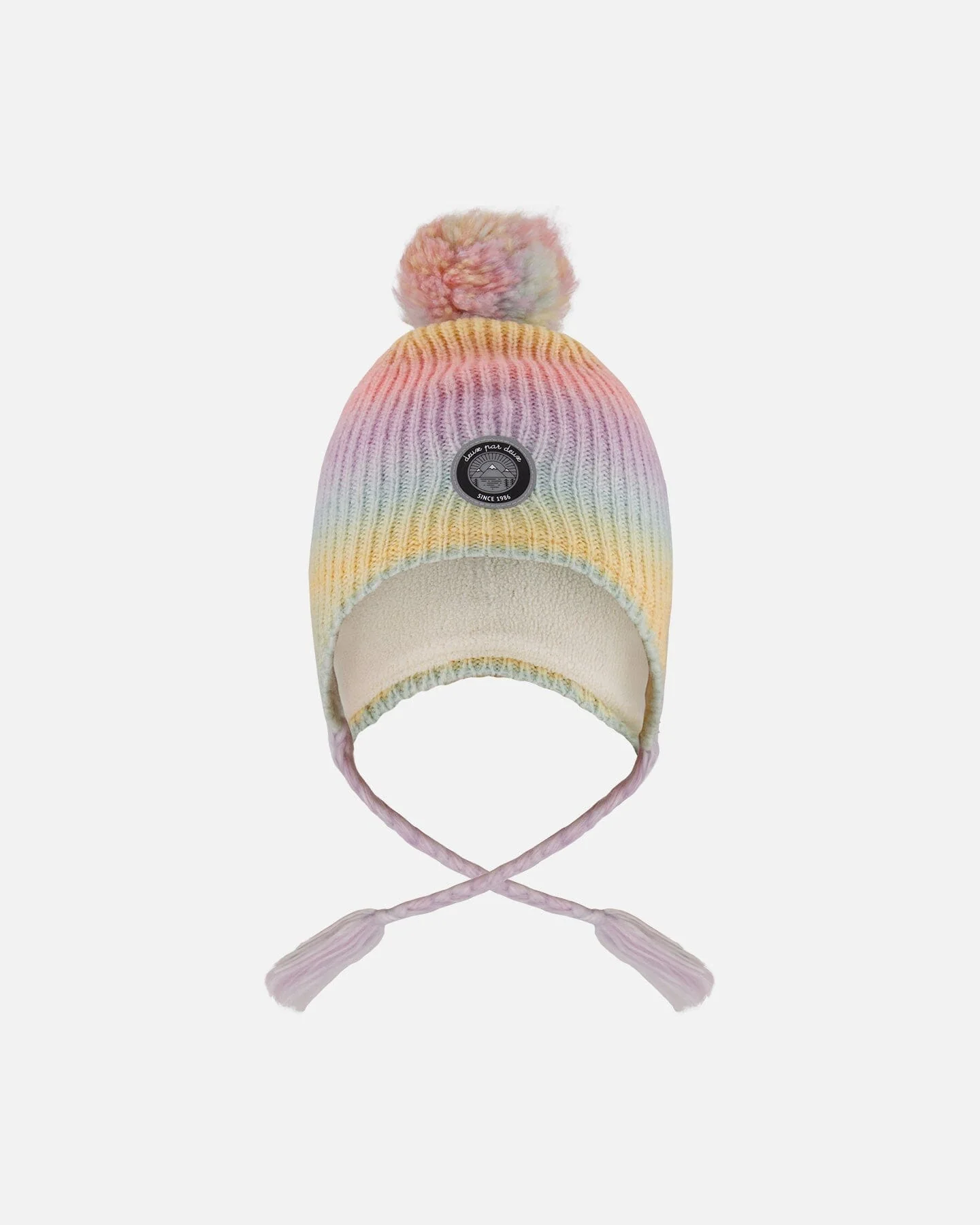 Lined Peruvian Knit Pompom Hat Multicolor - Deux par Deux