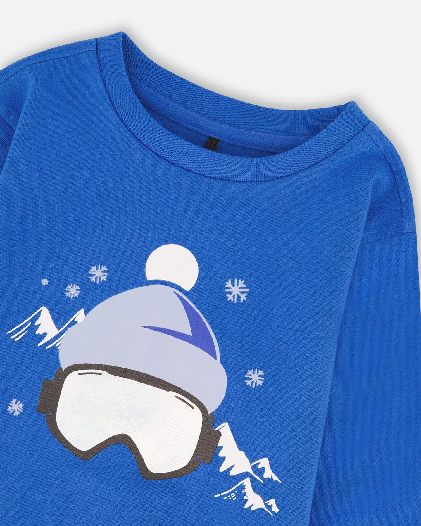 Long Sleeve Organic Cotton Jersey Tee Blue - Deux par Deux