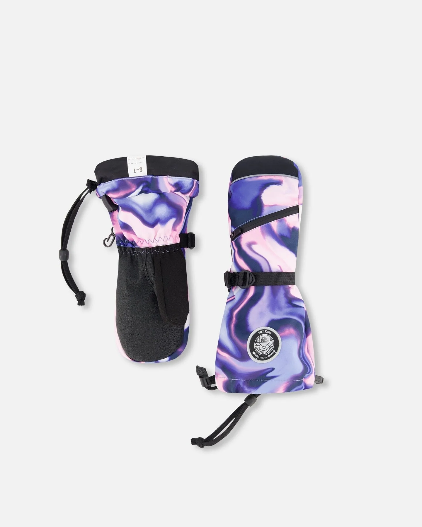 Winter Mittens Teknik Pink And Blue Marble - Deux par Deux