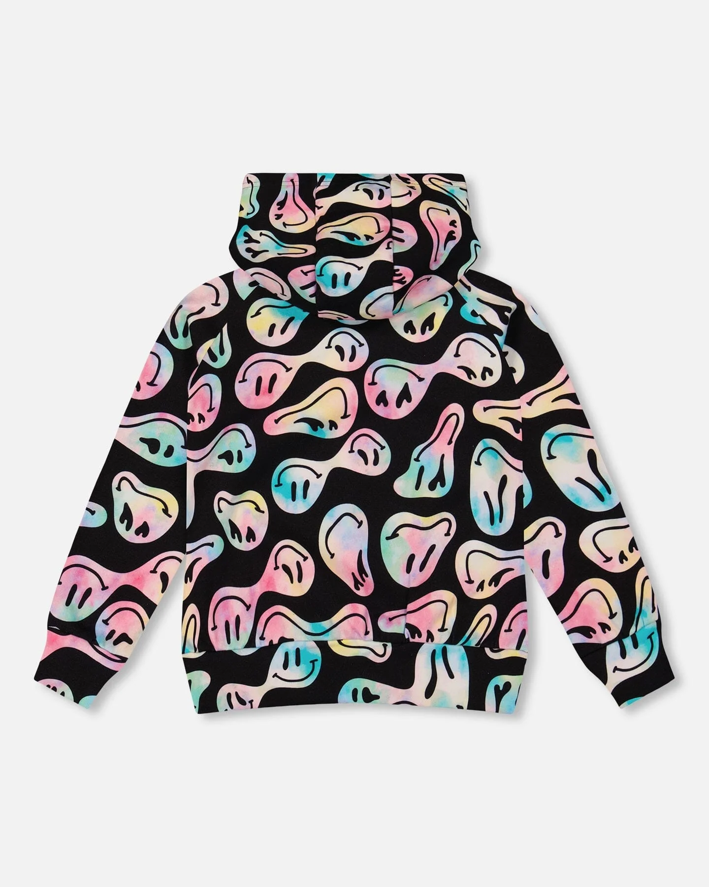 Pullover Fleece Hoodie Smiley Face Girl - Deux par Deux