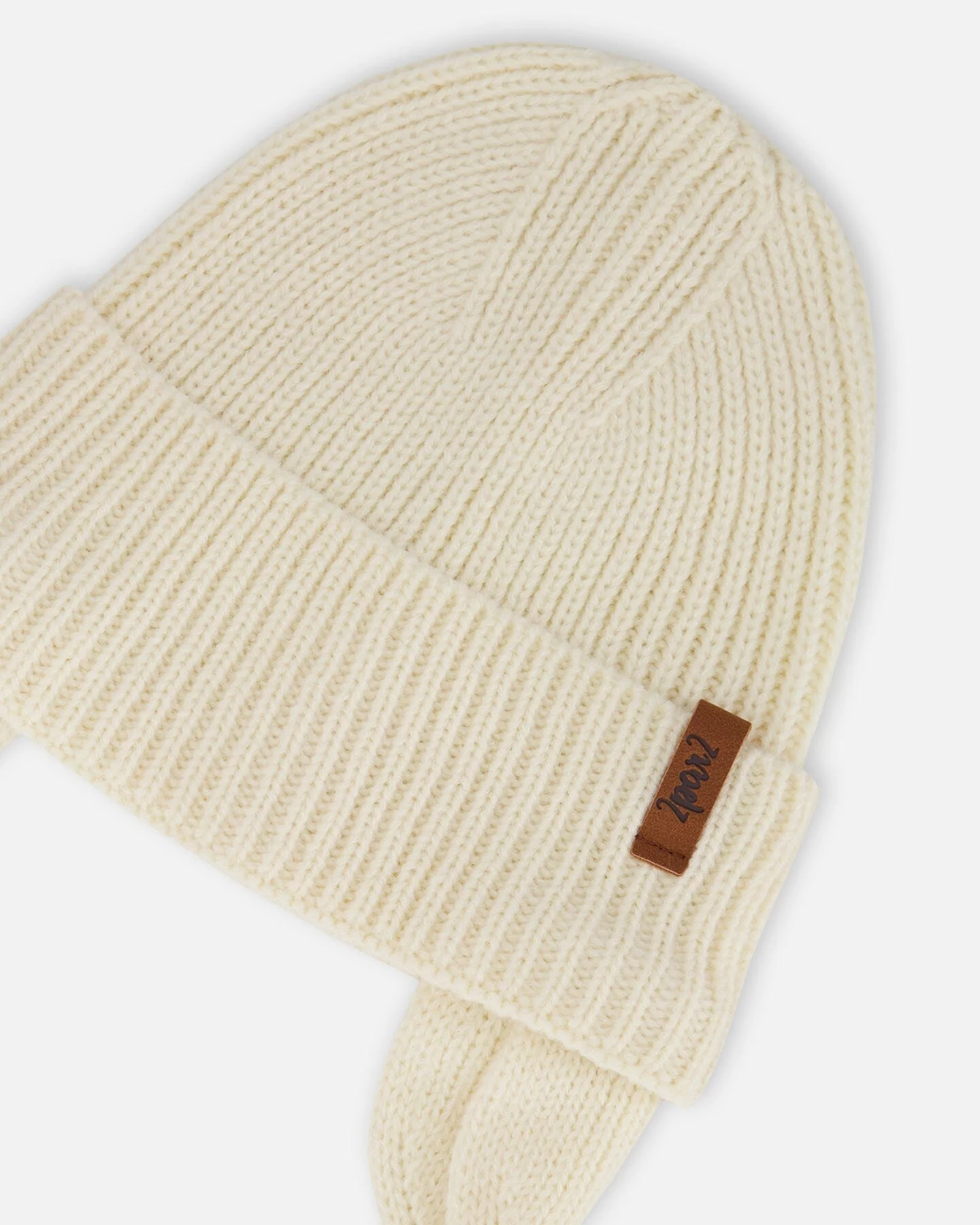 Baby Mid-Season Knit Hat Light Beige - Deux par Deux