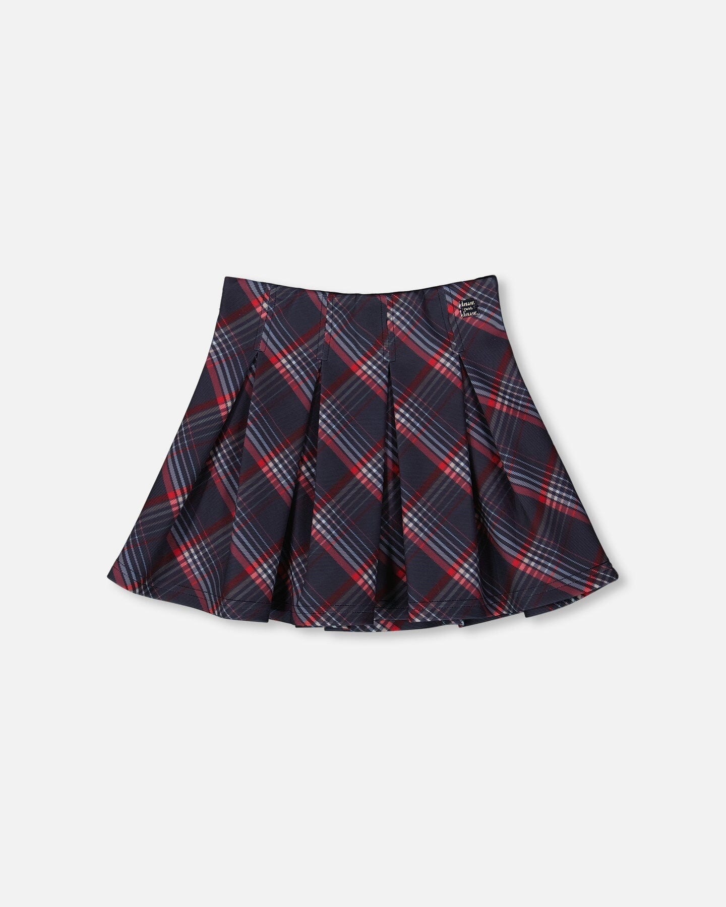 Pleated Milano Skirt Red And Navy Plaid - Deux par Deux