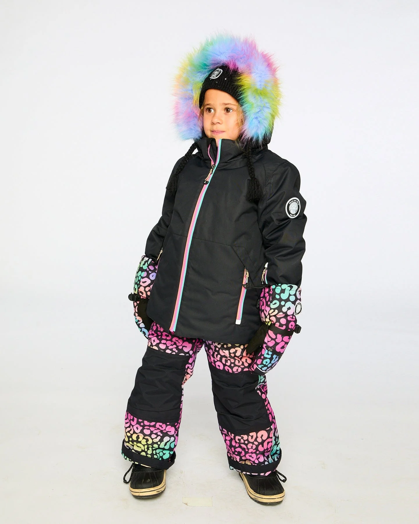 Two-Piece Play Snowsuit Rainbow Leopard - Deux par Deux