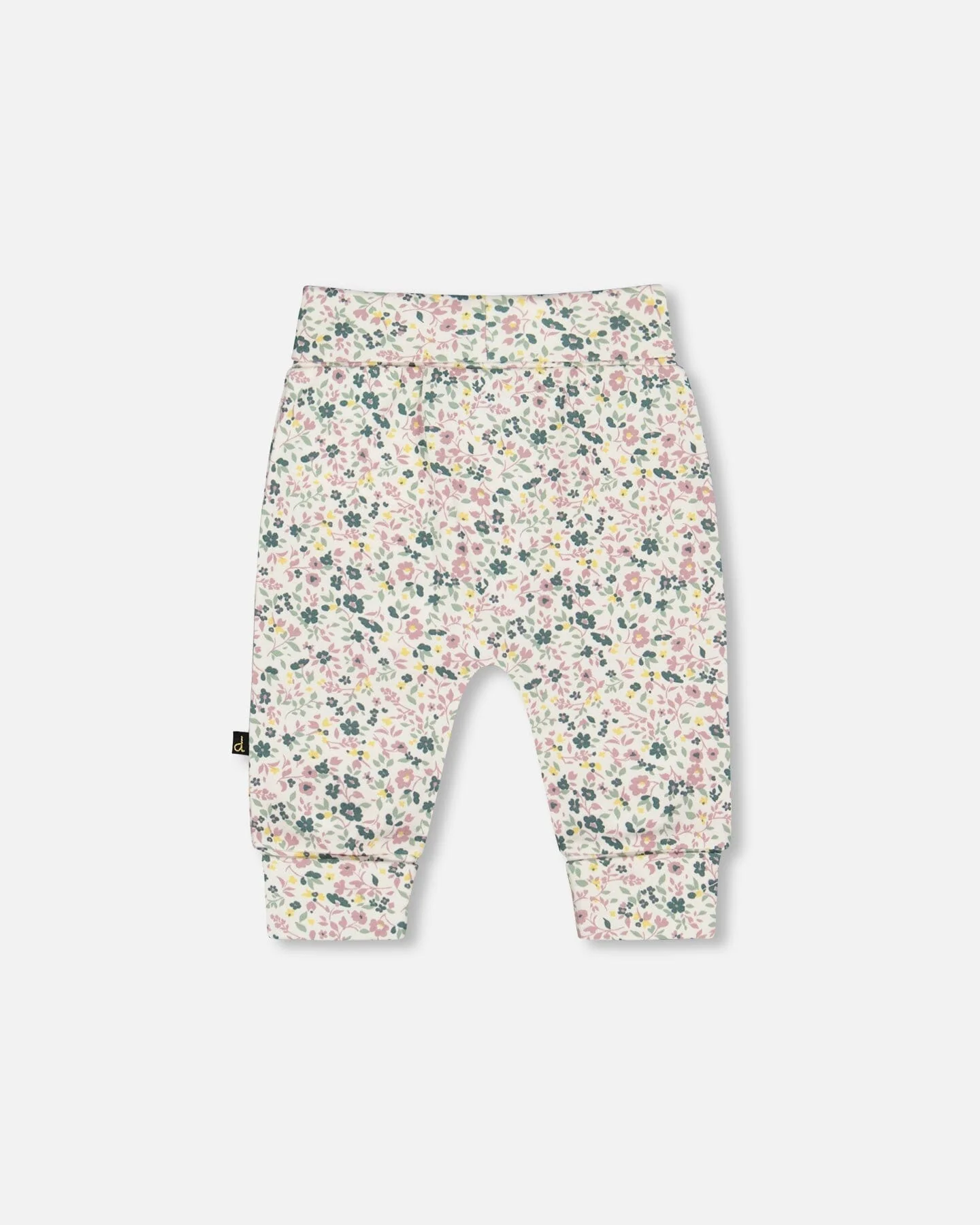 Organic Cotton Evolutive Pant Off-White Floral - Deux par Deux