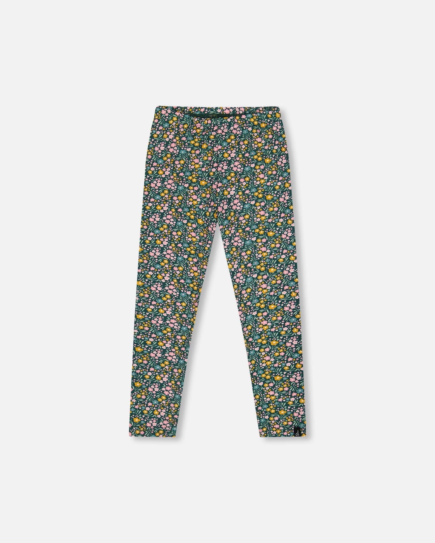 Leggings Green With Flower Print - Deux par Deux