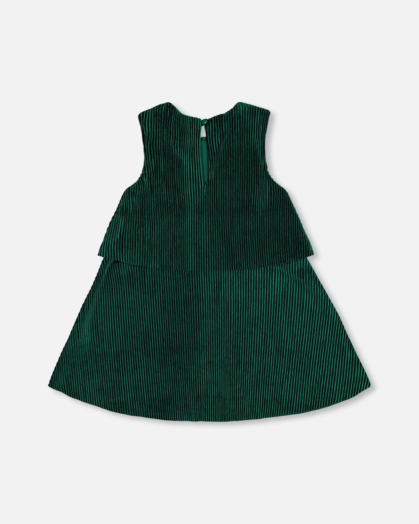Sleeveless Dress With Eyelet Collar Forest Green - Deux par Deux