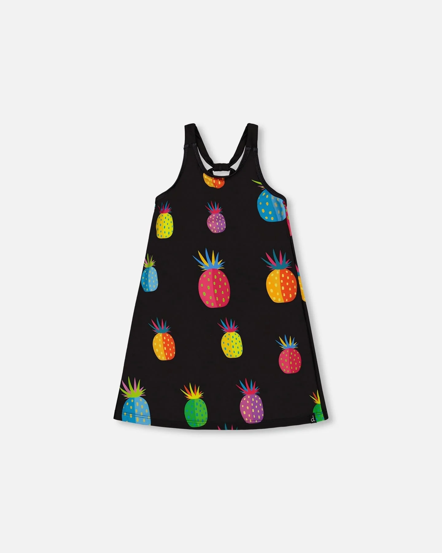 Beach Dress Black Printed Pineapples - Deux par Deux