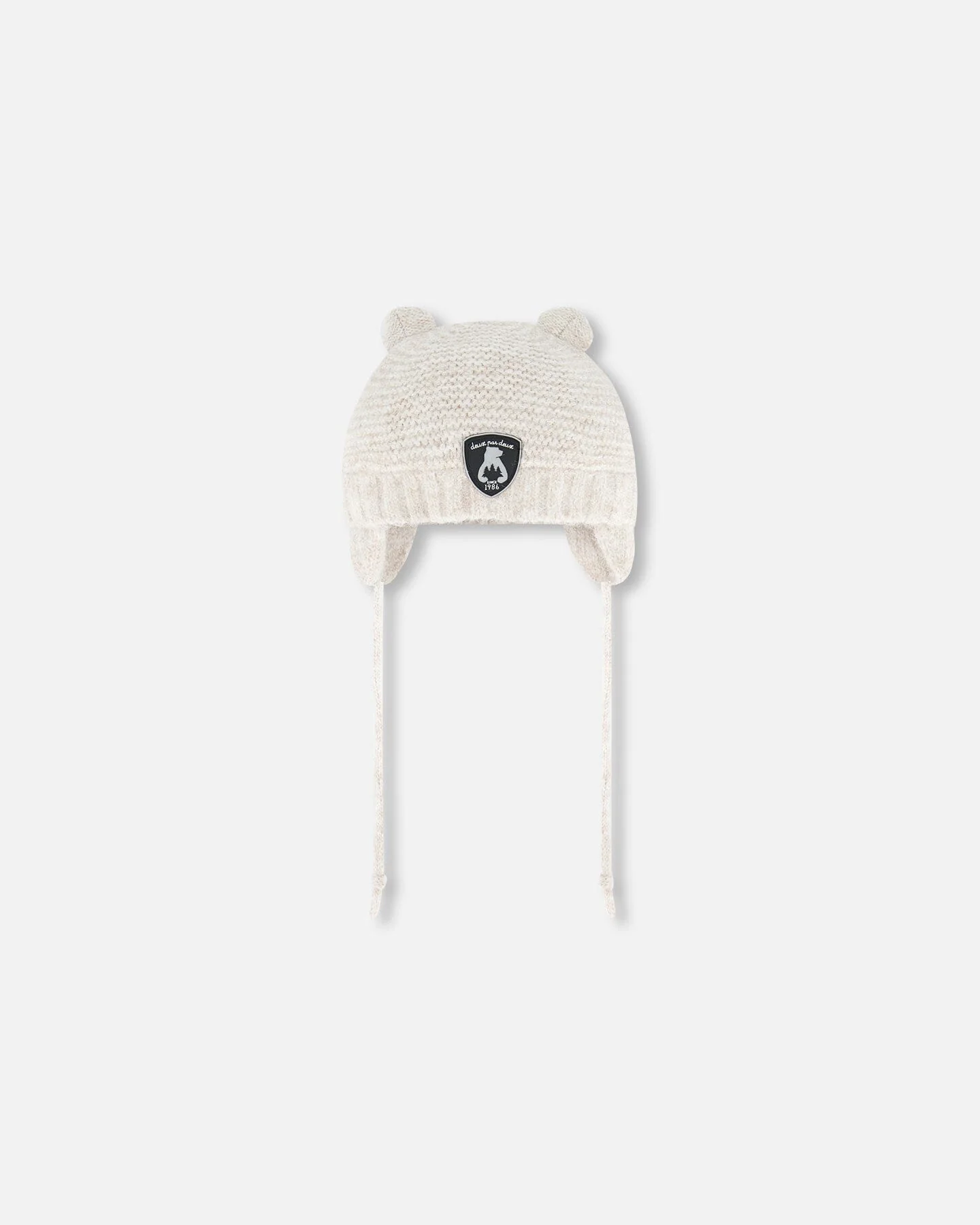 Knit Hat With Ears Off White - Deux par Deux