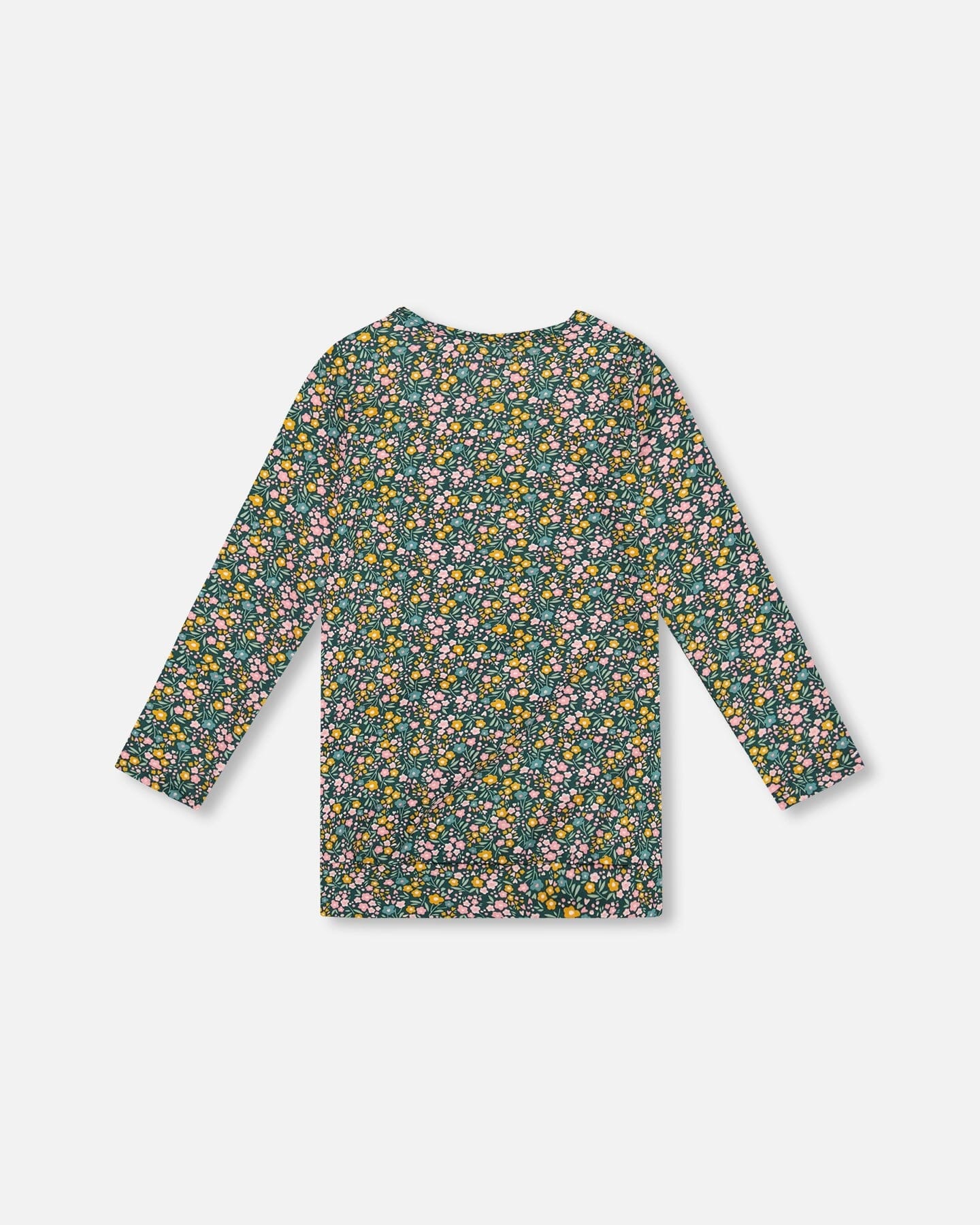 Jersey Tunic Green With Floral Print - Deux par Deux