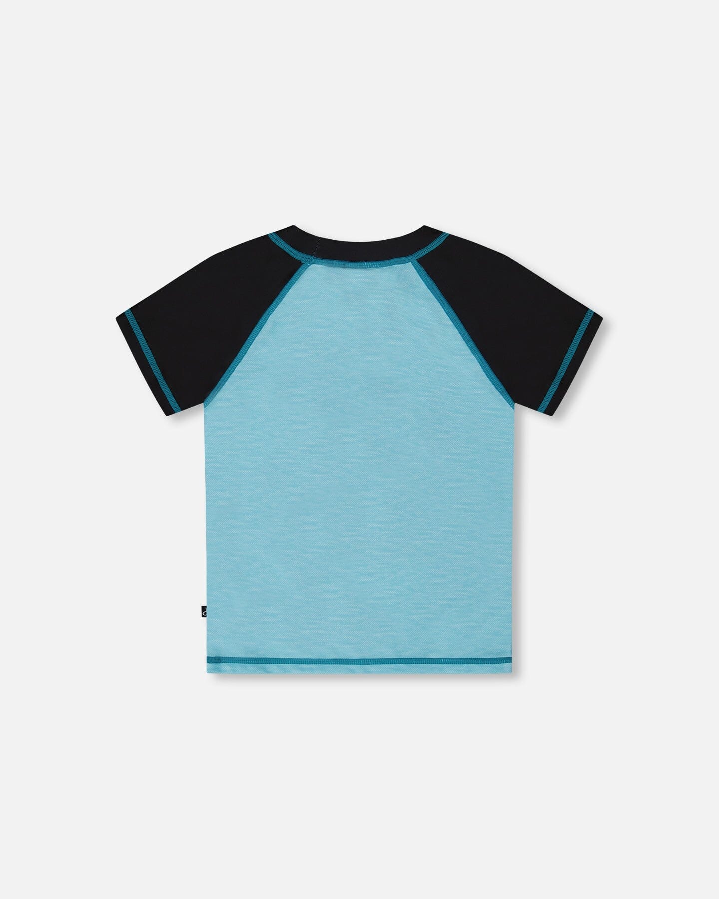 Short Sleeve Rashguard Light Blue And Black - Deux par Deux