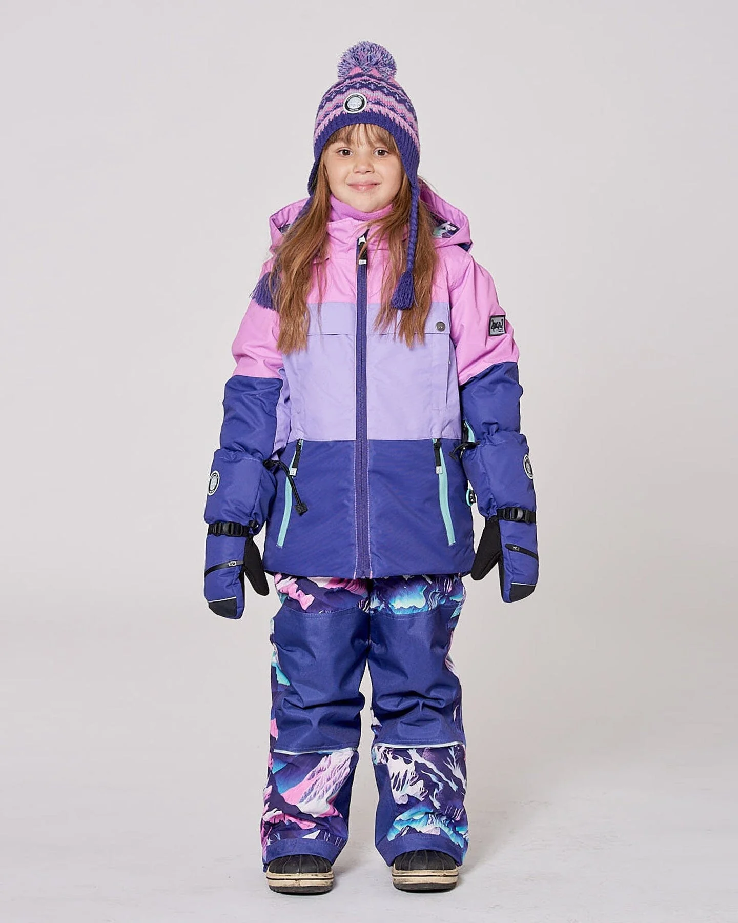 Two-Piece Teknik Snowsuit Purple Mountain Print - Deux par Deux