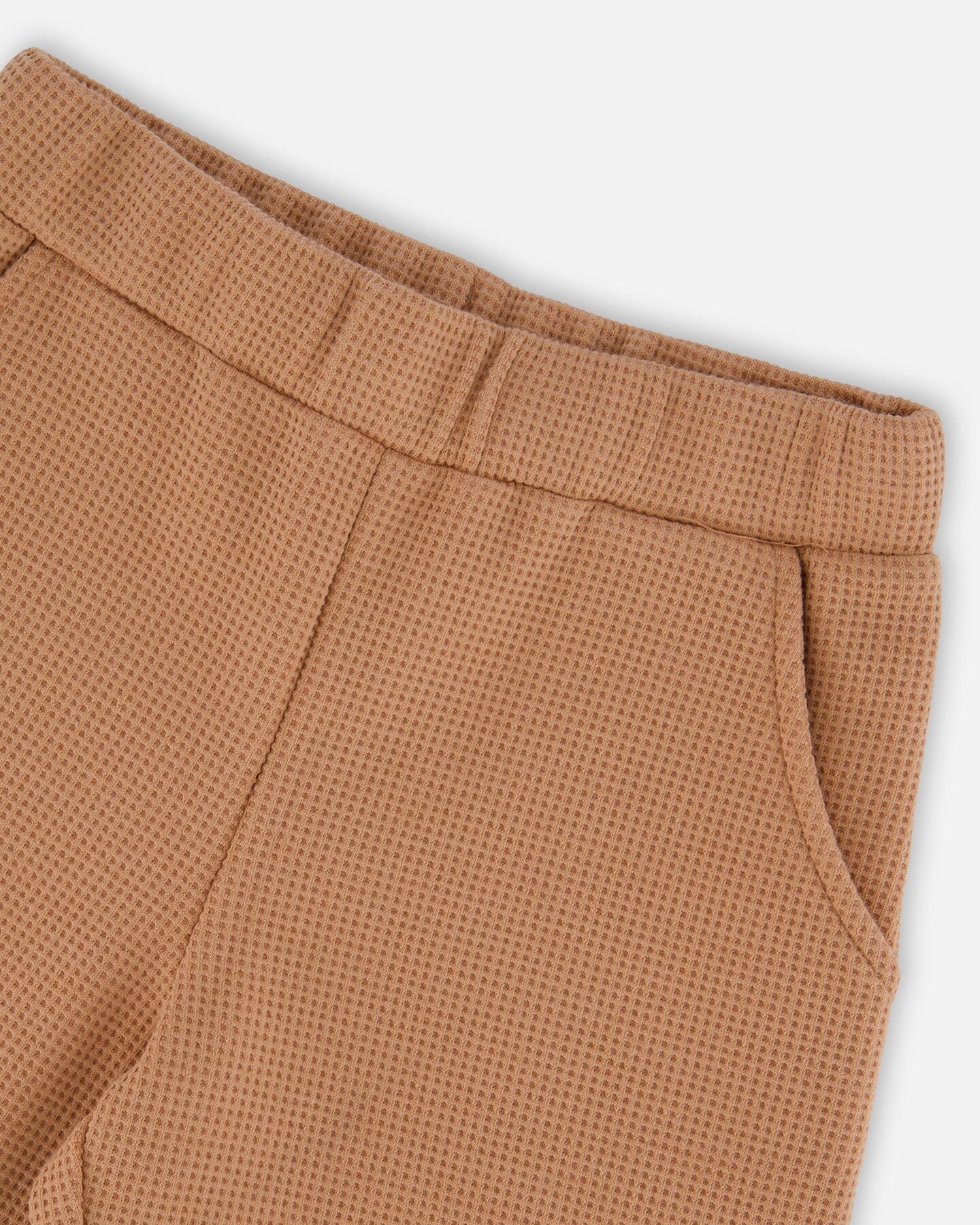 Waffle Flare Leg Pants Caramel Brown - Deux par Deux