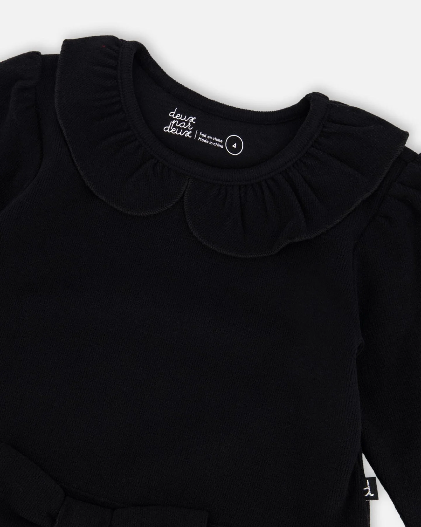 Bi-Material Dress With Glittering Skirt Black - Deux par Deux