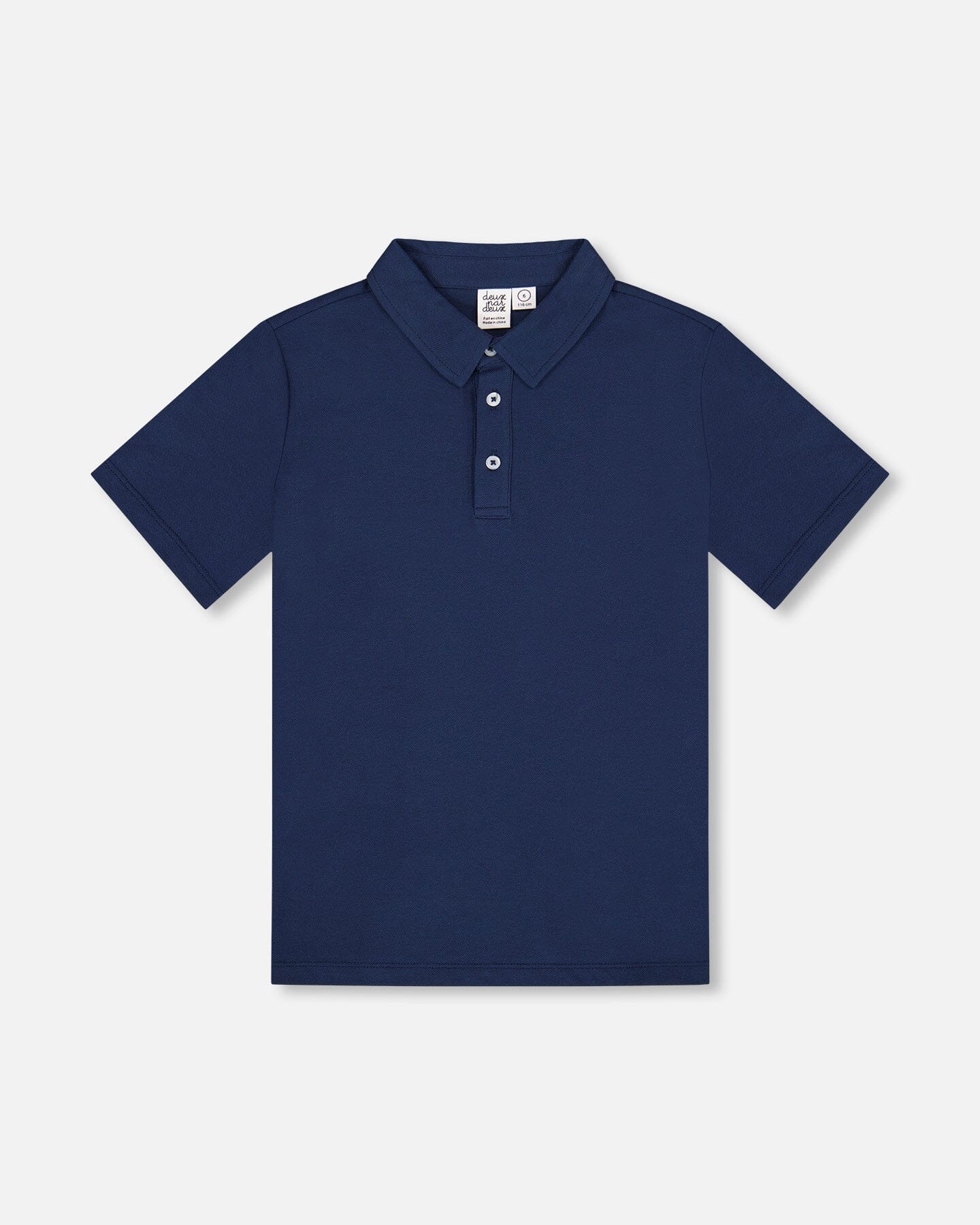 Short Sleeve Polo Shirt Navy Blue - Deux par Deux