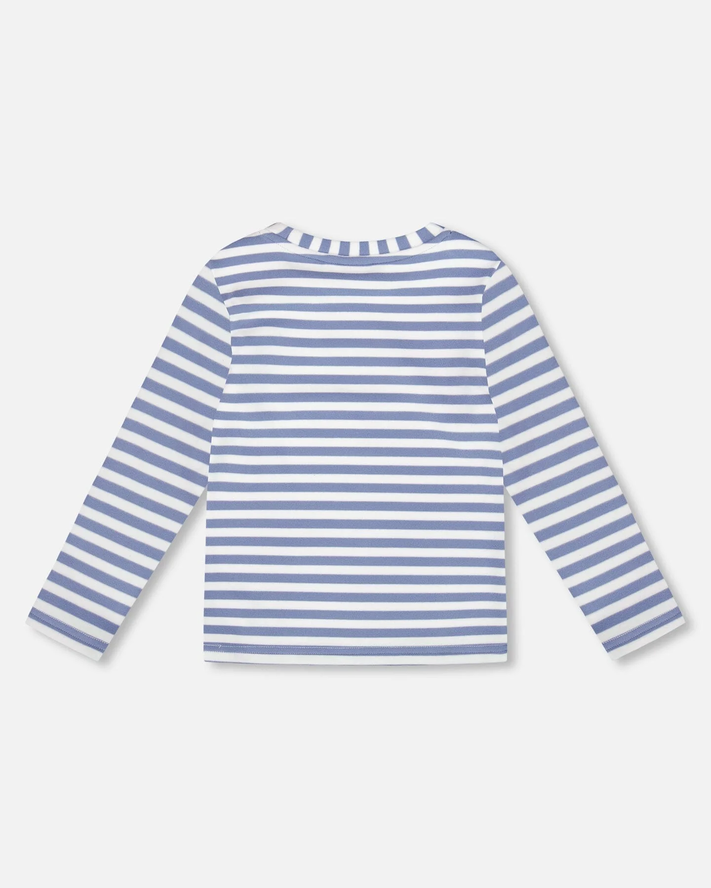 Super Soft Long Sleeve Striped Jersey T-Shirt Light Blue - Deux par Deux