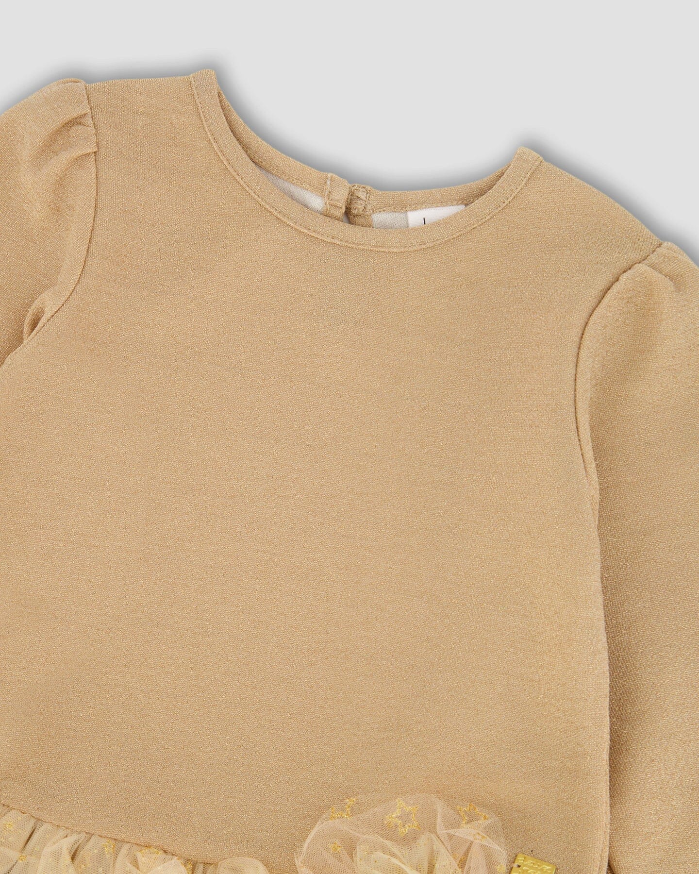 Glittering Mesh Skirt Party Dress Beige - Deux par Deux