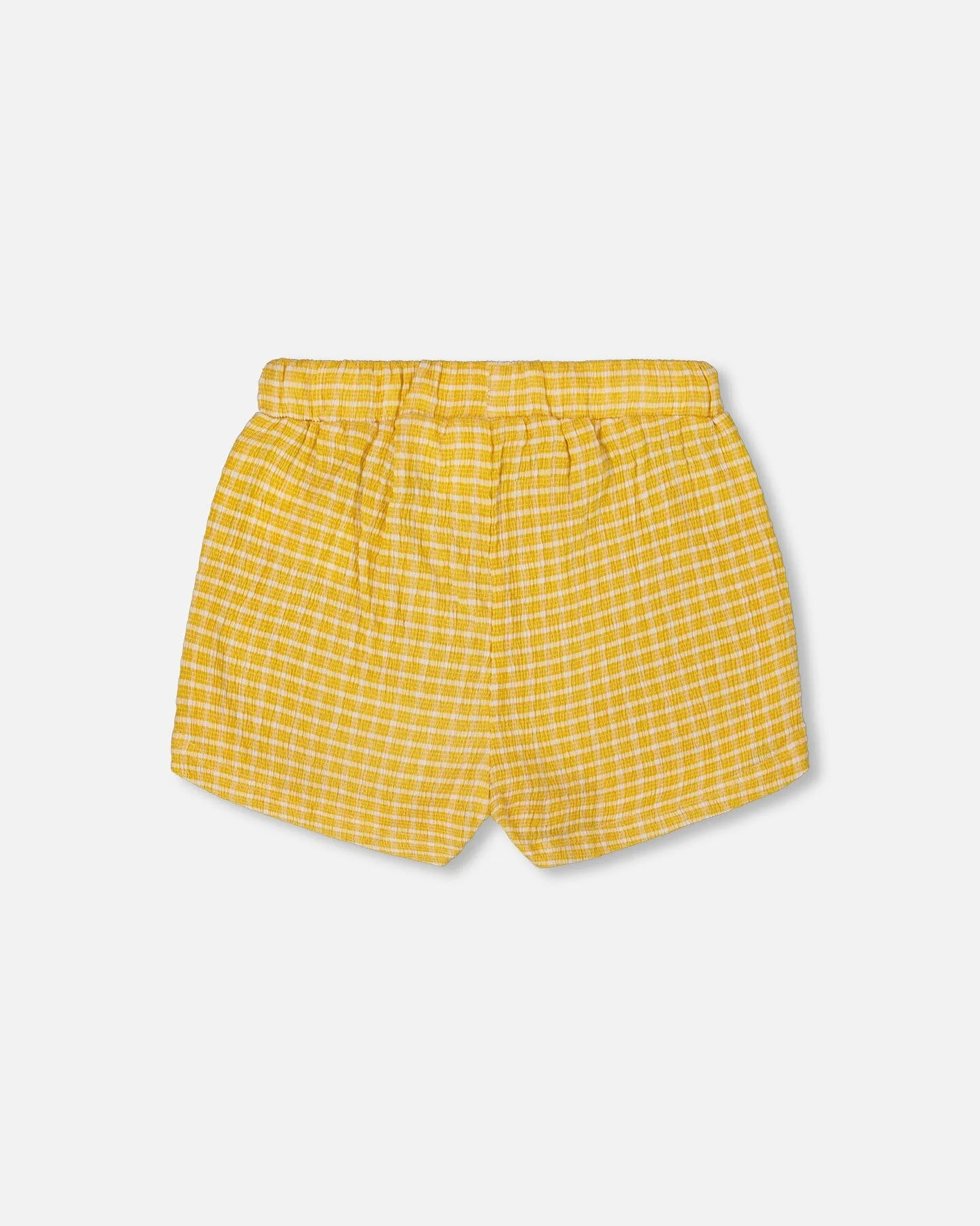 Crinkle Short Pale Yellow And White - Deux par Deux