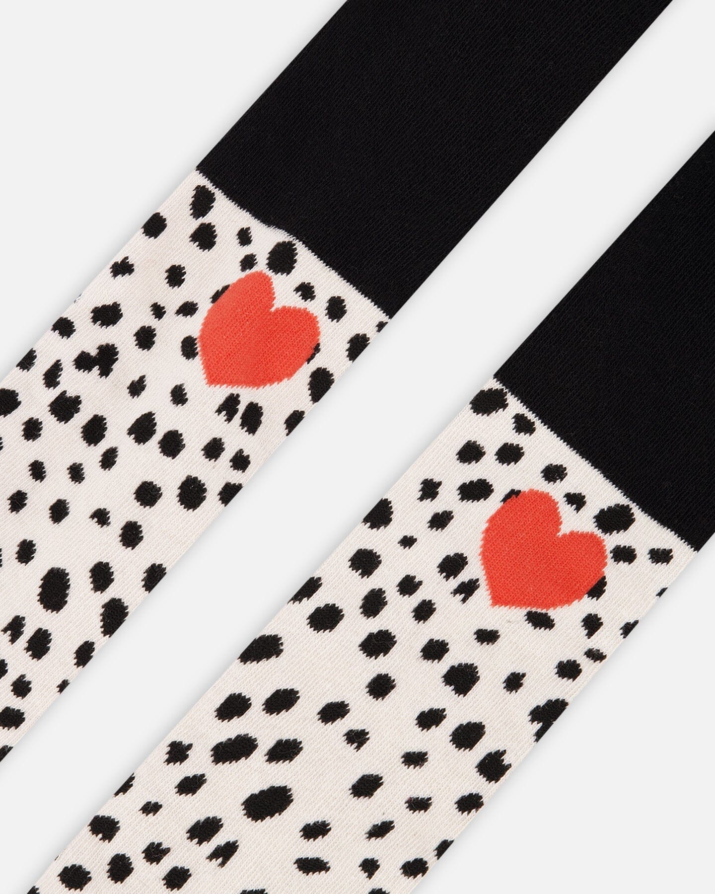 Knit Tights Black With Dalmatian Pattern - Deux par Deux