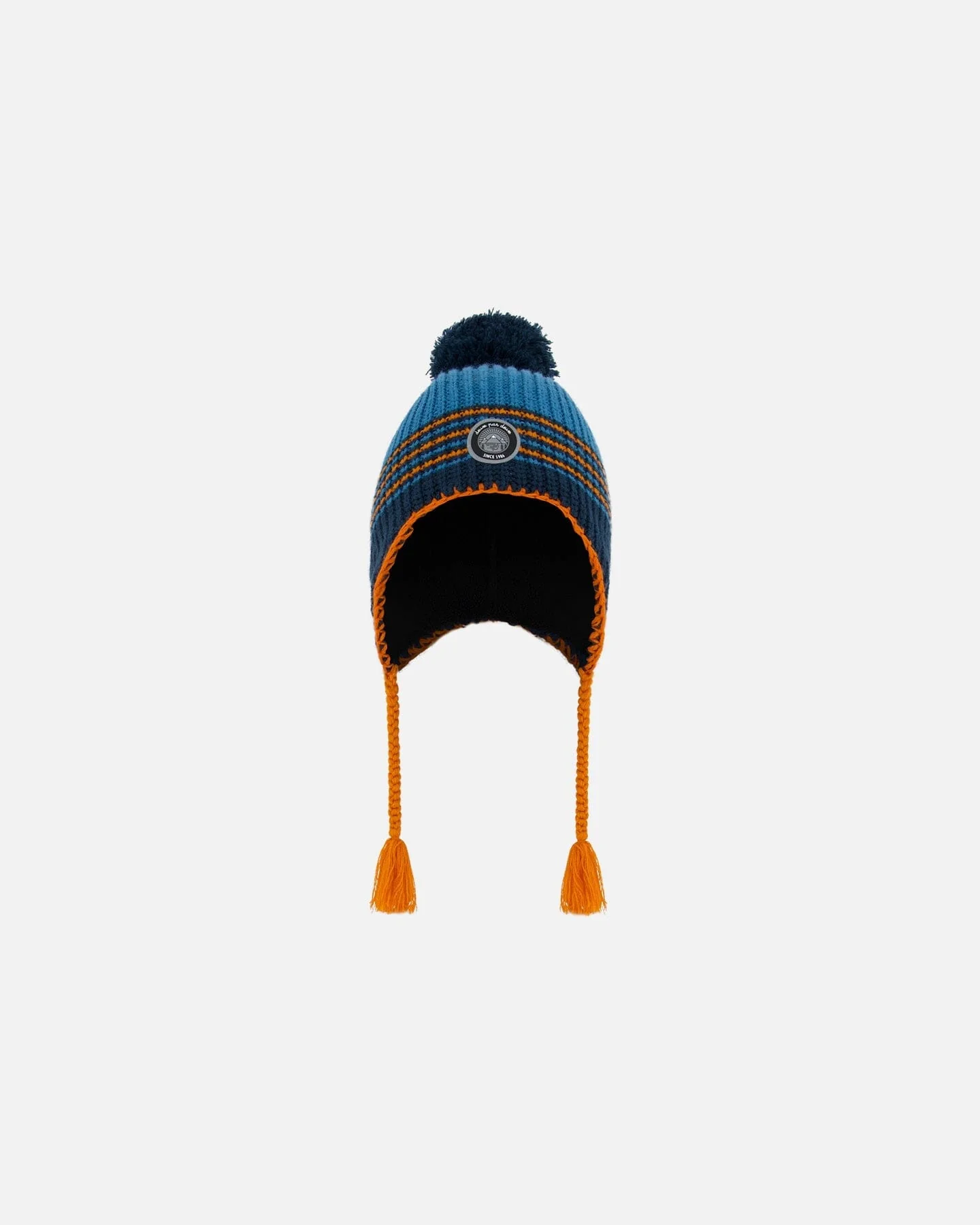 Peruvian Knit Hat Blue And Orange - Deux par Deux
